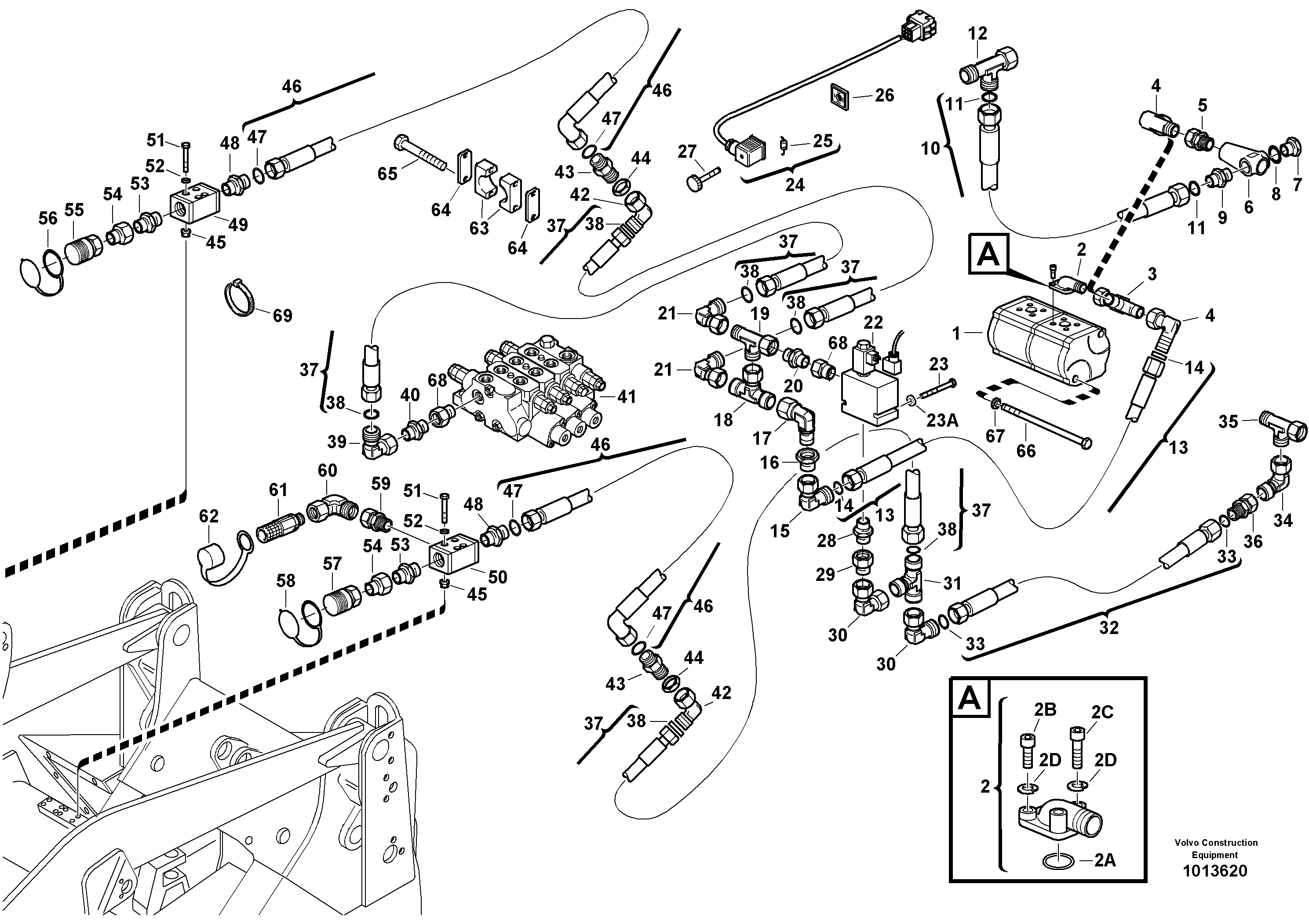 Auxil. pomp with lines — volvo parts diagram