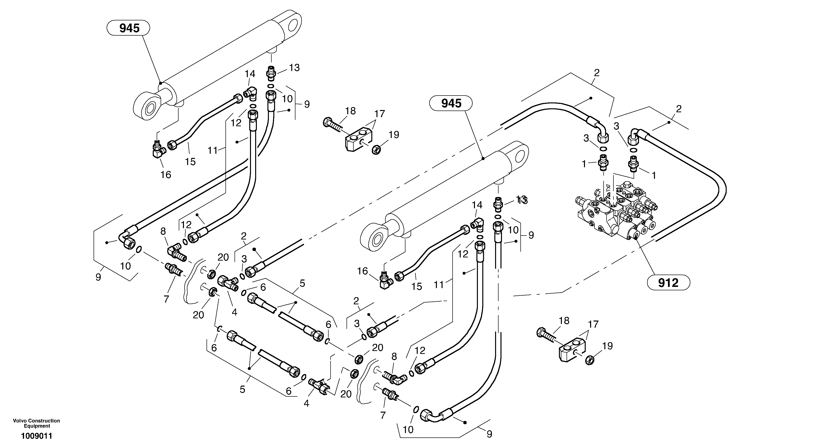 Hydraulic lines - lift hydraulic — volvo parts diagram