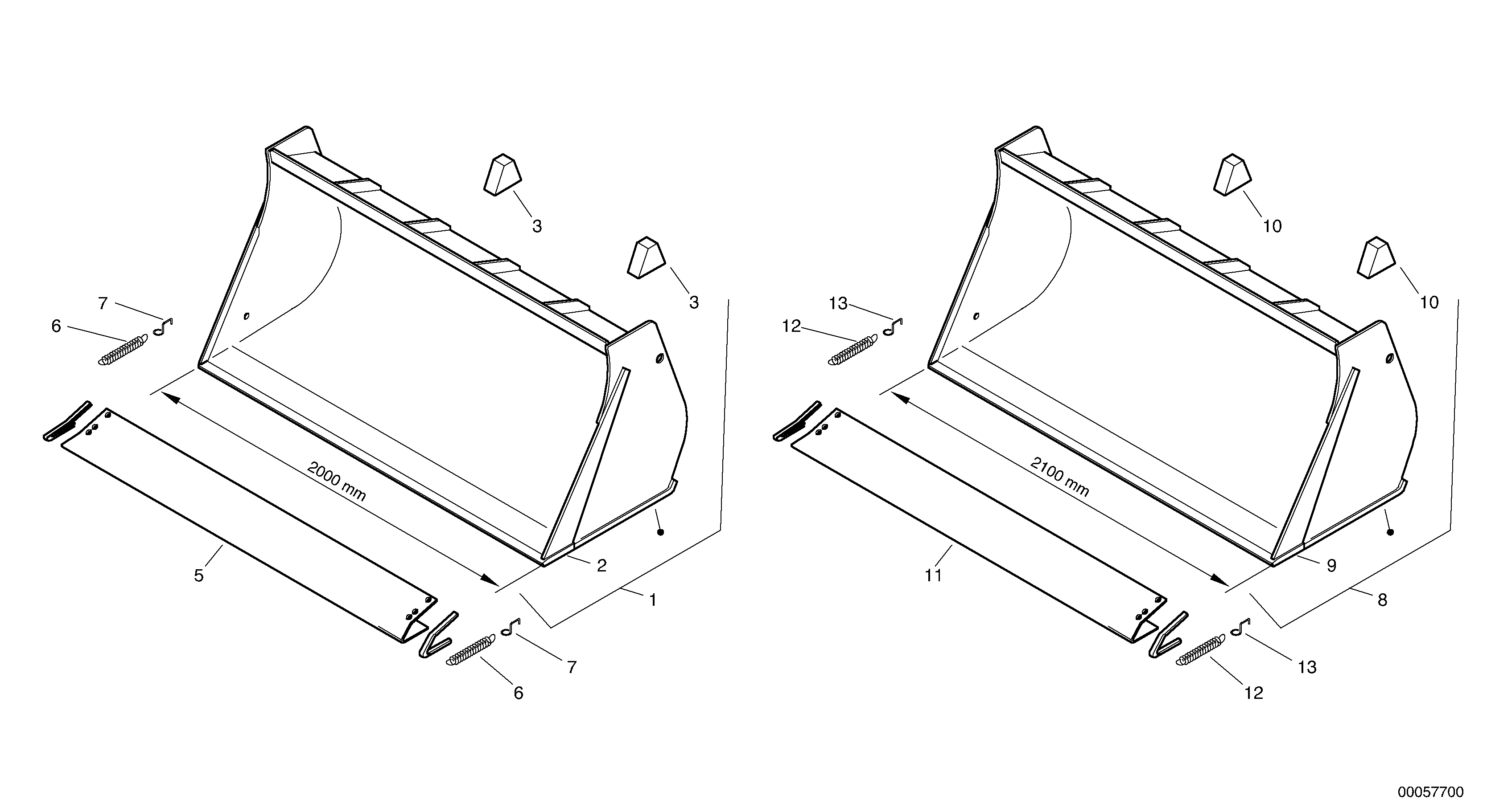 Bucket without teeth - TPV — volvo parts diagram