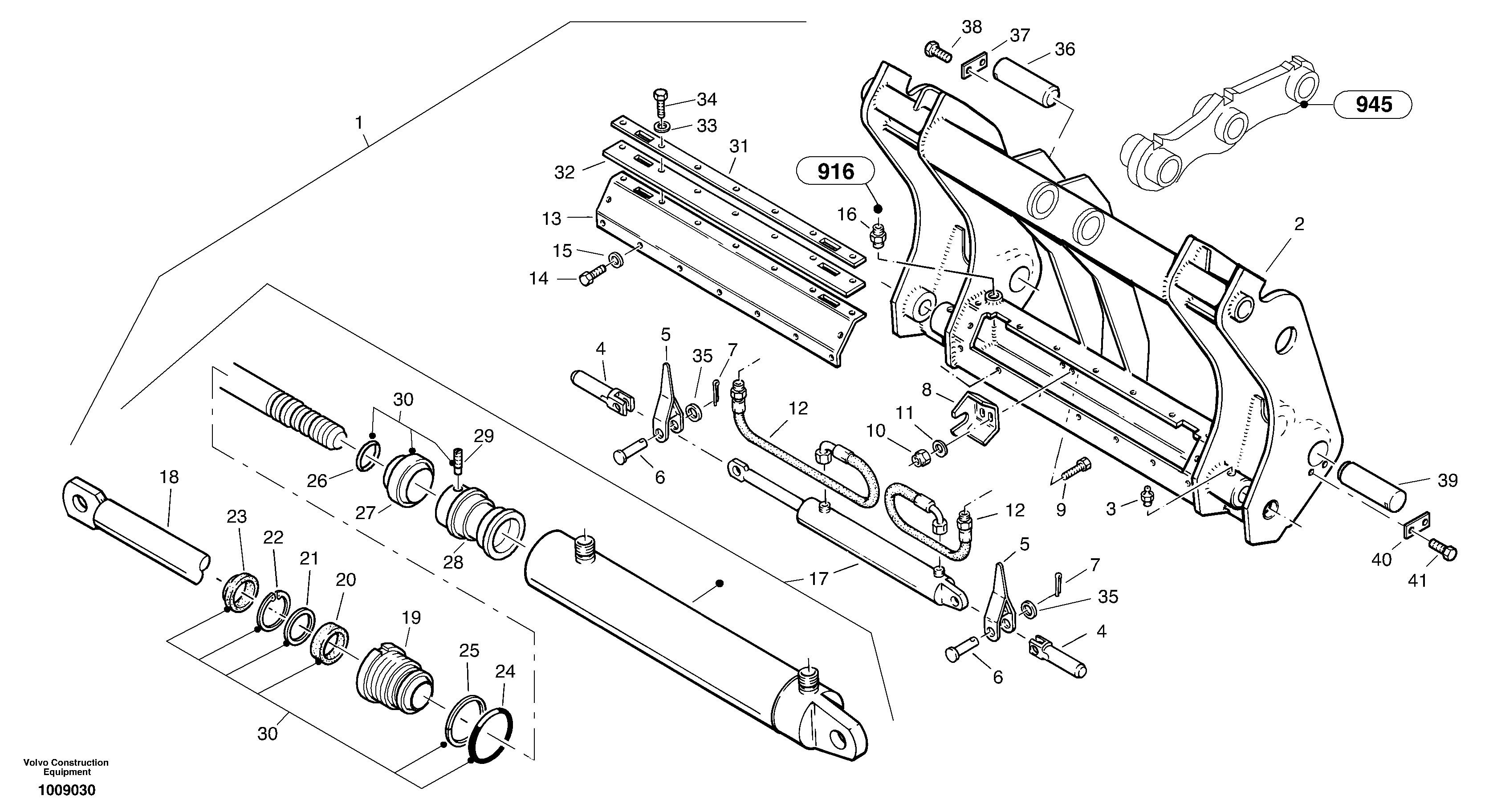 Attachment mounting plate - Quick change, hydraulic - TPV — volvo parts diagram