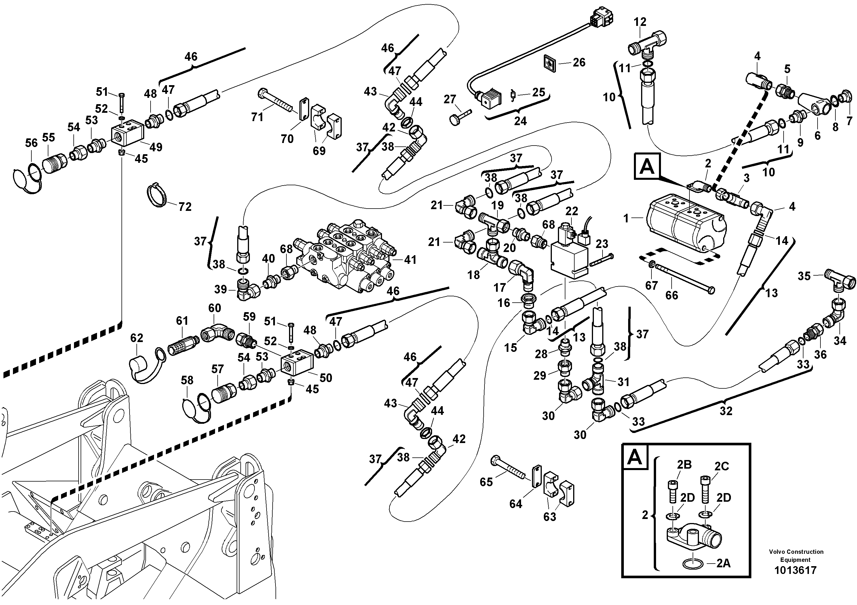Auxil. pomp with lines — volvo parts diagram