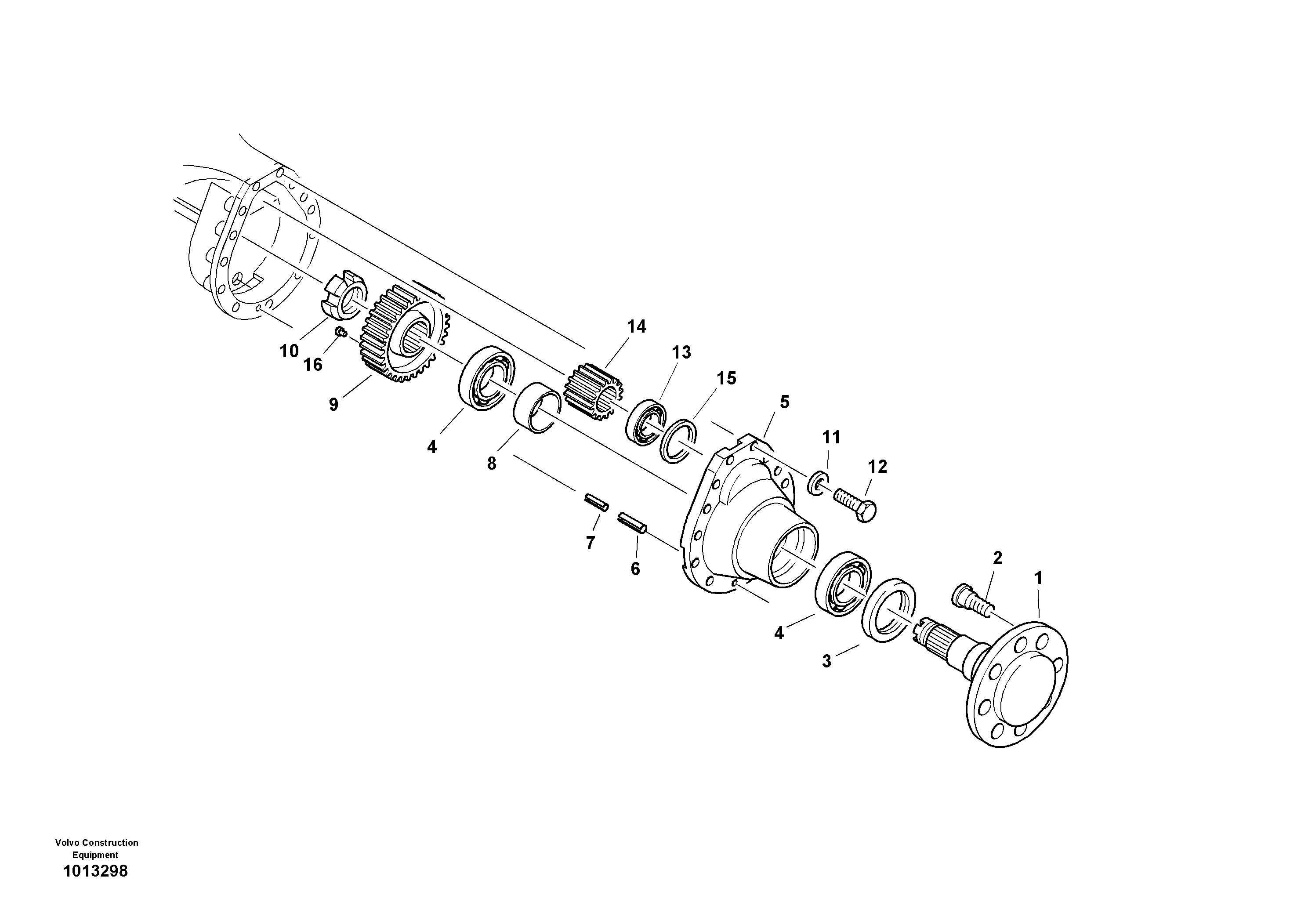 Final drive - portal-front axle — volvo parts diagram