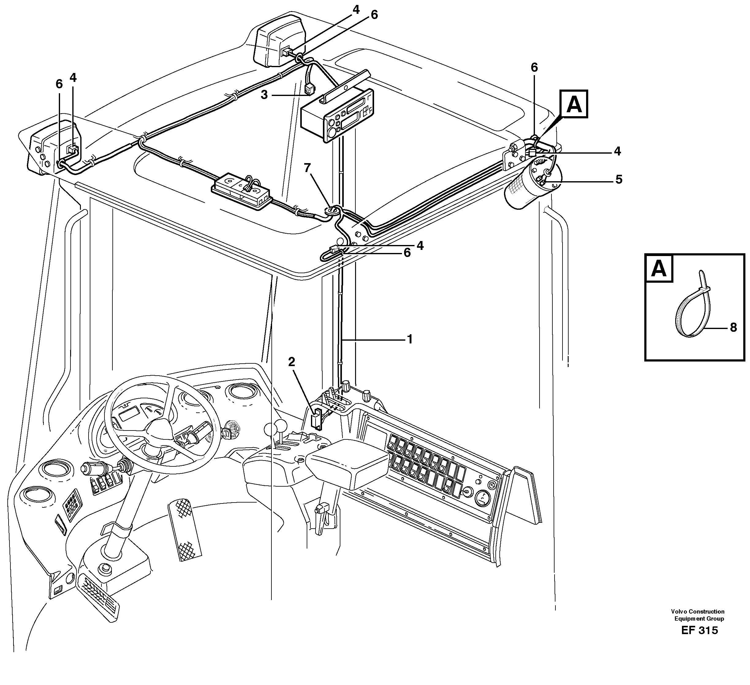 Cable harnesses, headlining. — volvo parts diagram
