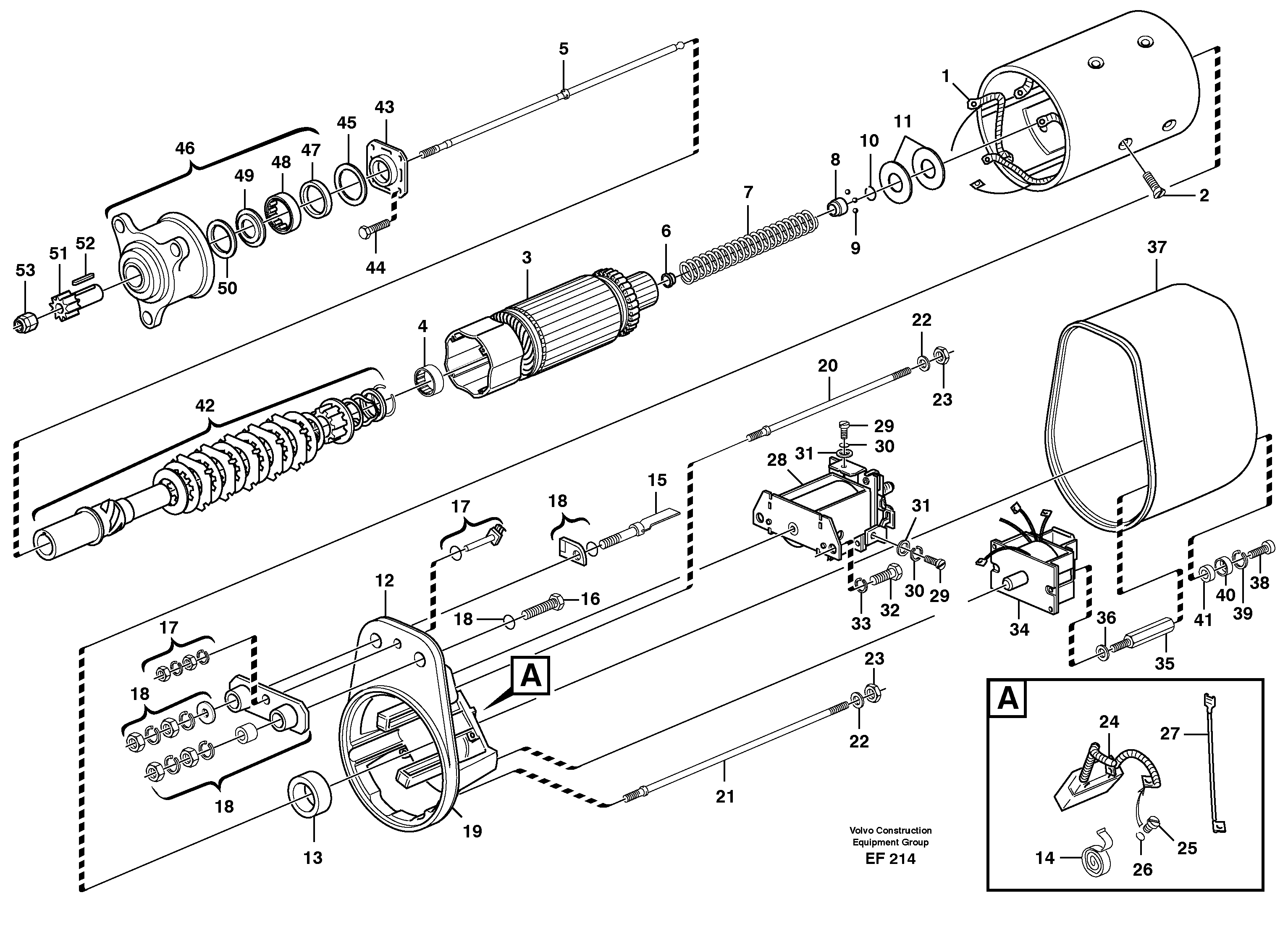 Starter motor — volvo parts diagram
