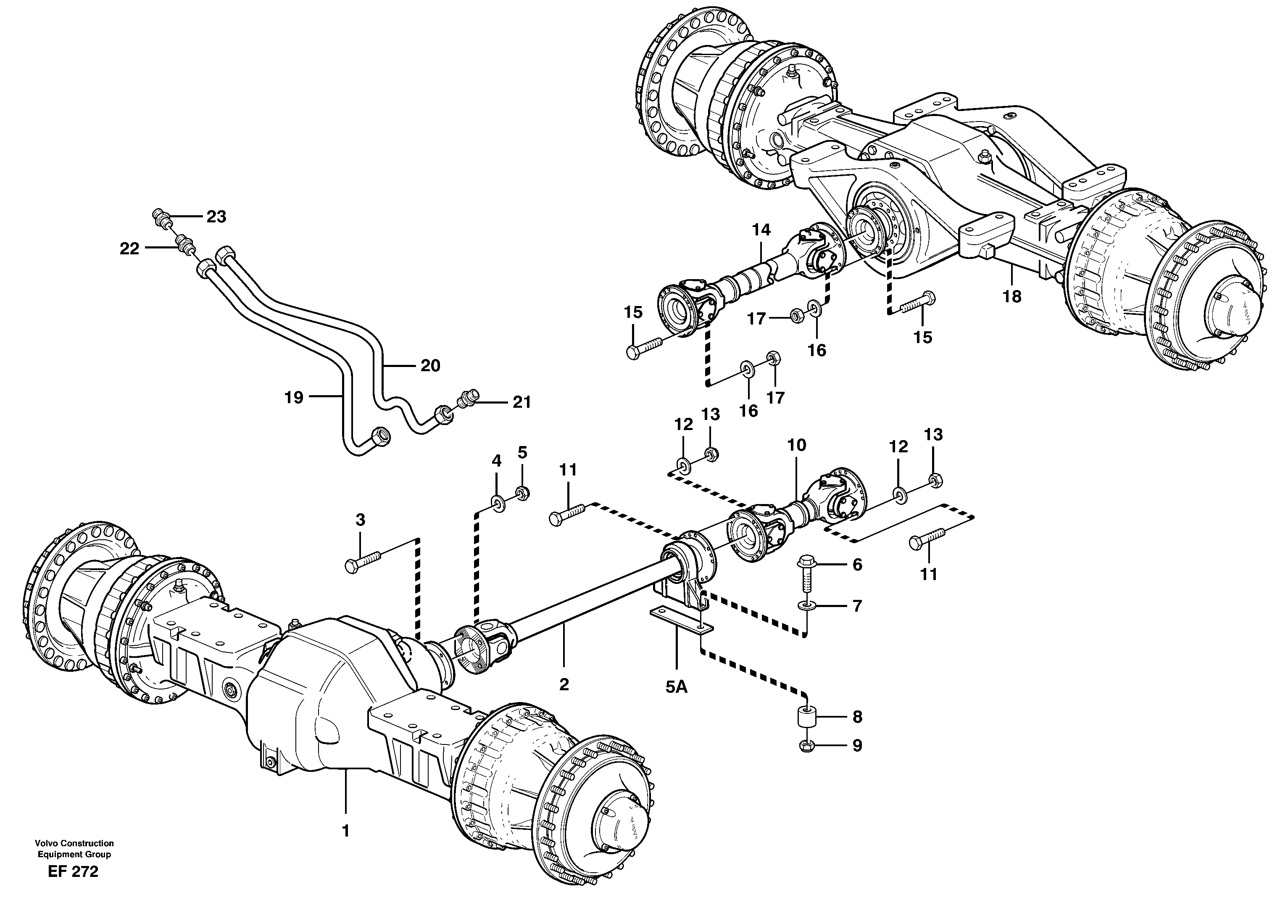 Propeller shafts with fitting parts — volvo parts diagram
