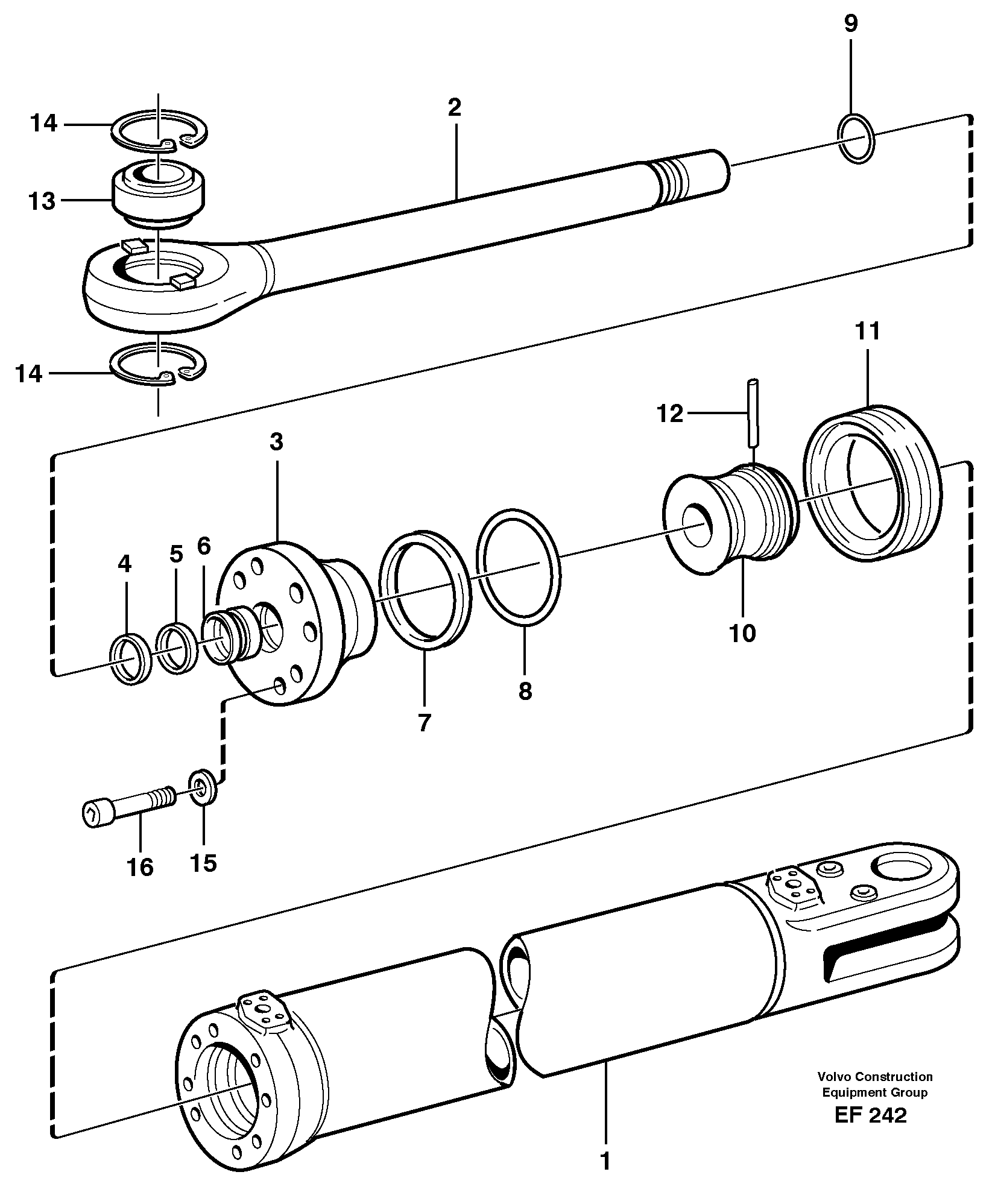 Hydraulic cylinder — volvo parts diagram