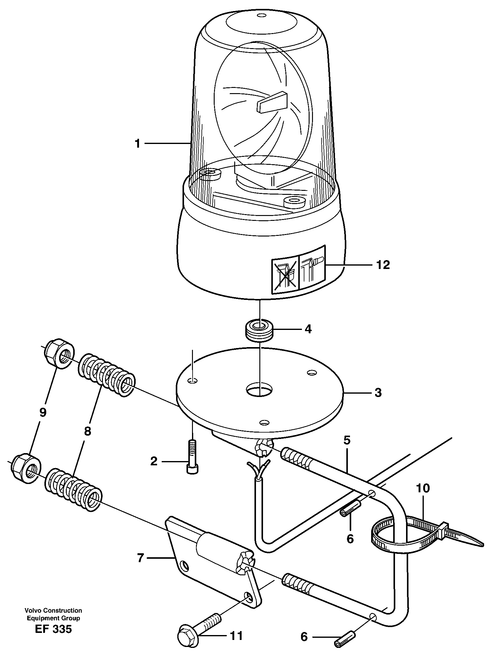 Revolving warning light.  93799 — volvo parts diagram