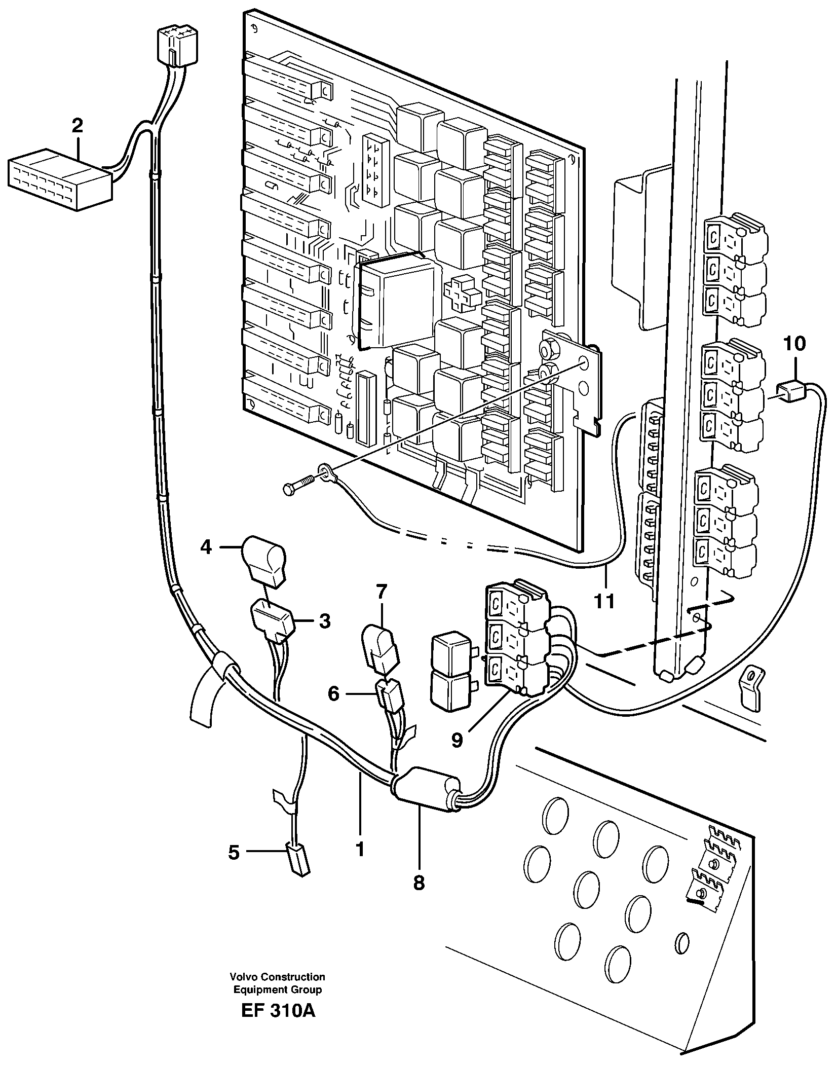 Cable harness, air conditioning. Cab.  80240, 80241 — volvo parts diagram