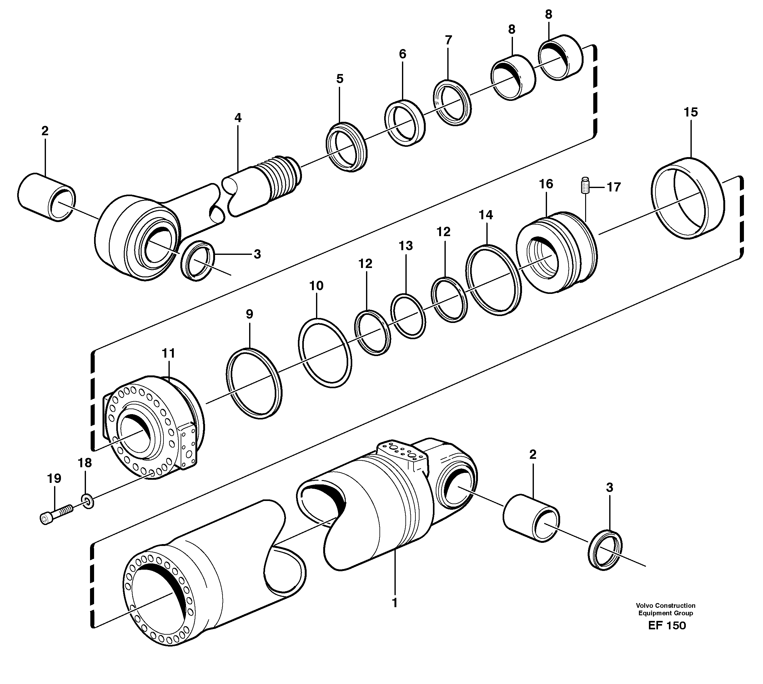 Hydraulic cylinder, tilting — volvo parts diagram
