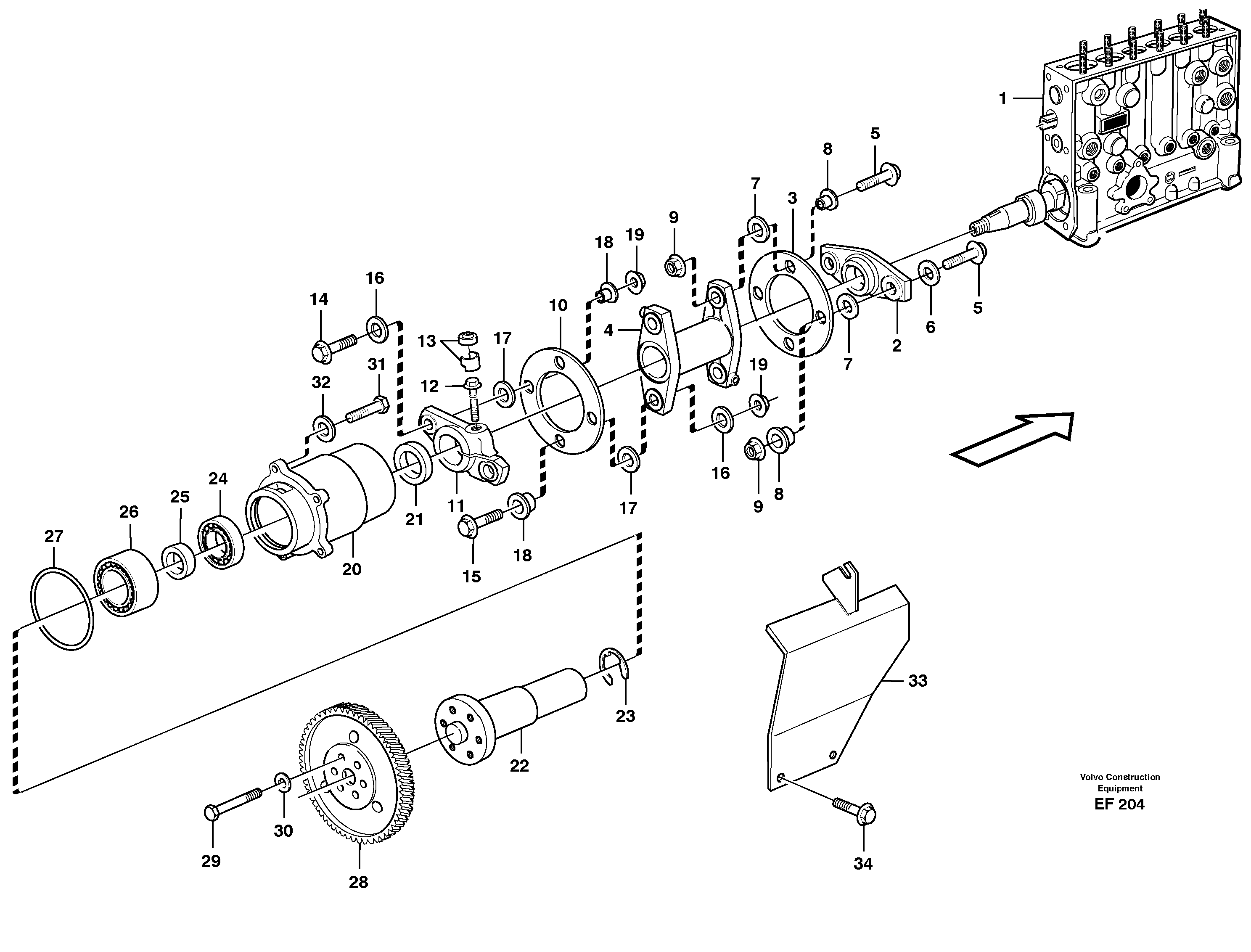 Pump drive — volvo parts diagram