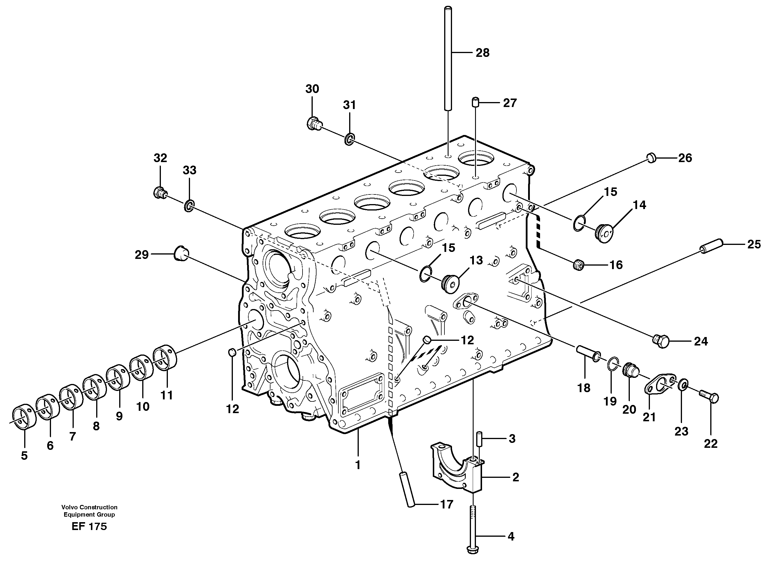 Cylinder block — volvo parts diagram
