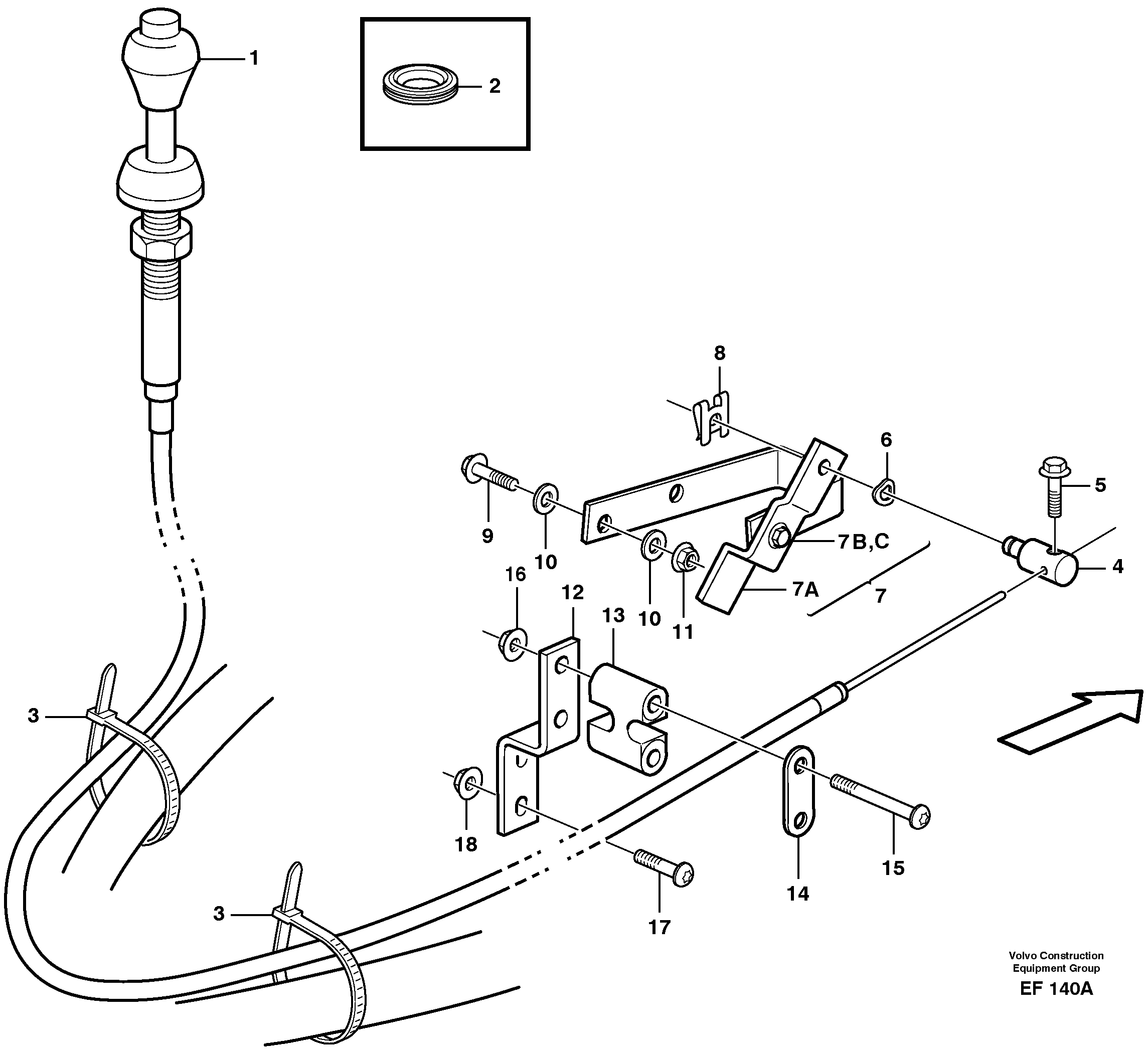 Hand throttle control.  93568 — volvo parts diagram