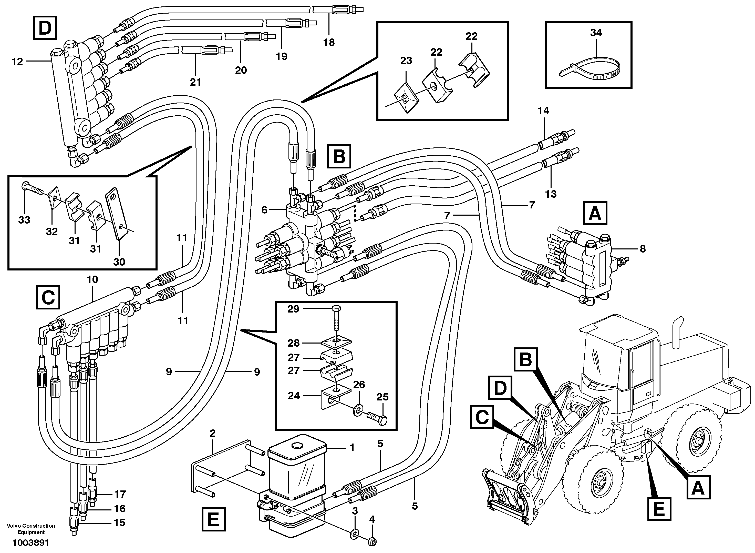 Central lubrication.  80444 — volvo parts diagram