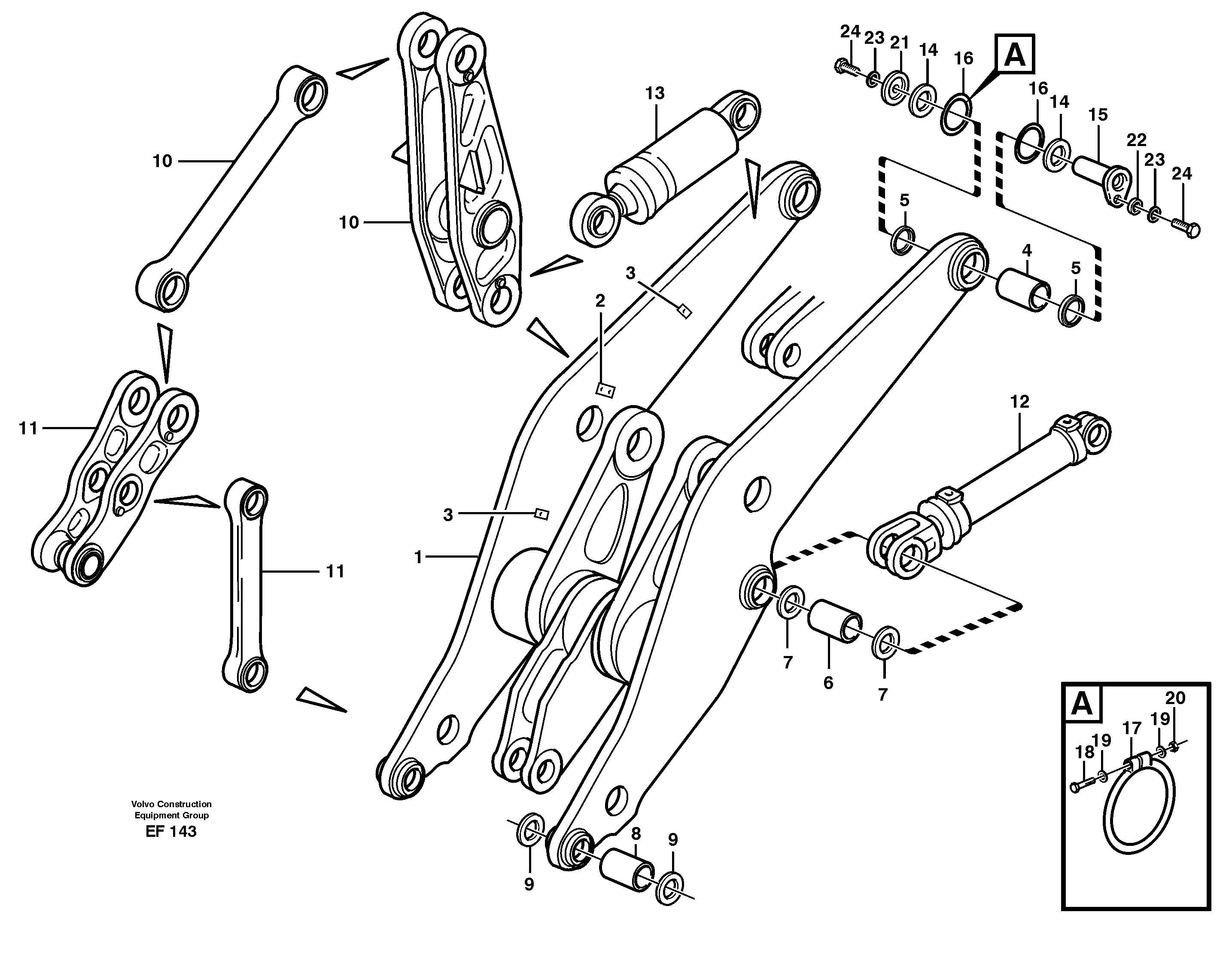 Lifting framework with assembly parts — volvo parts diagram