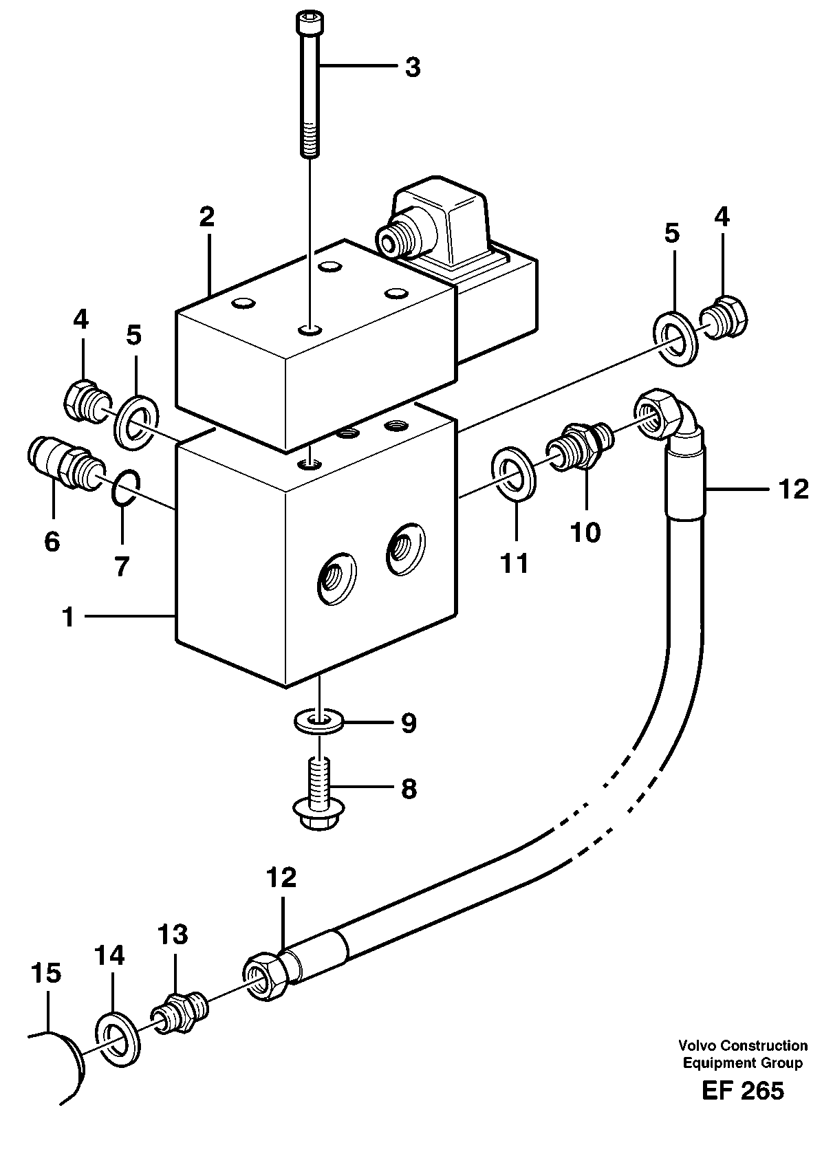 Differential lock, hydraulic line — volvo parts diagram
