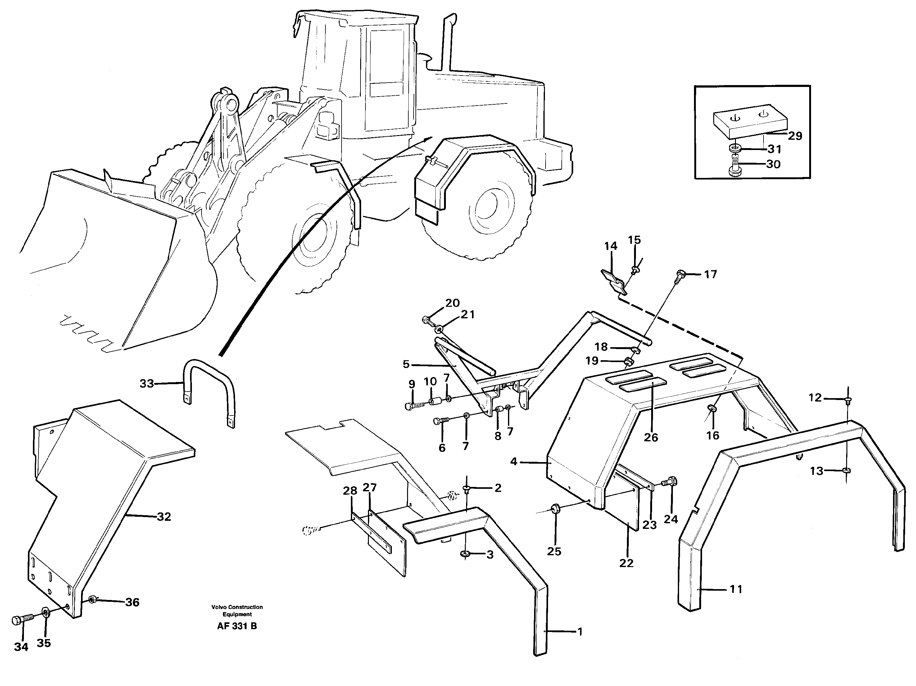 Extended fender.  92265 — volvo parts diagram