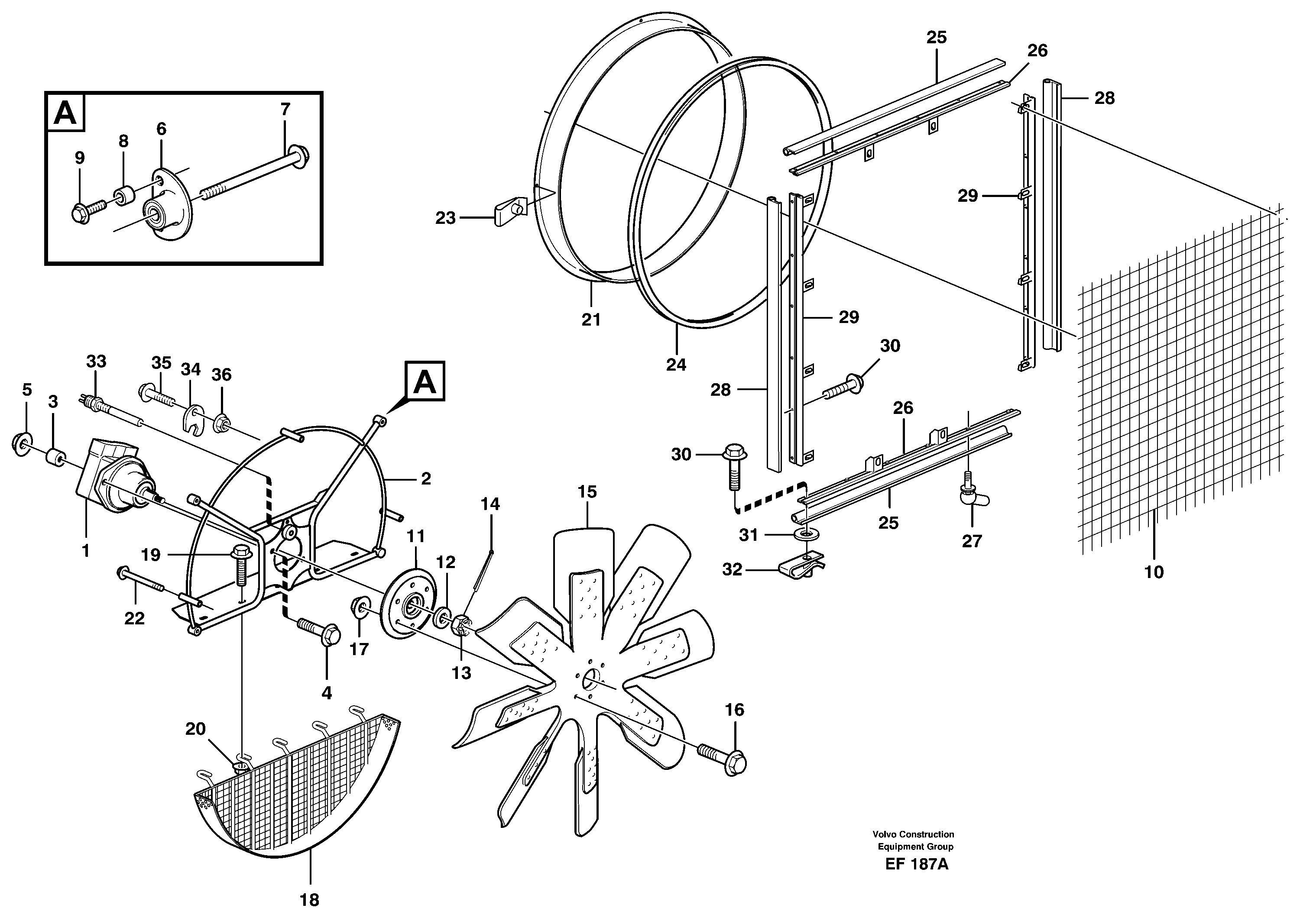 Fan and fan shroud — volvo parts diagram