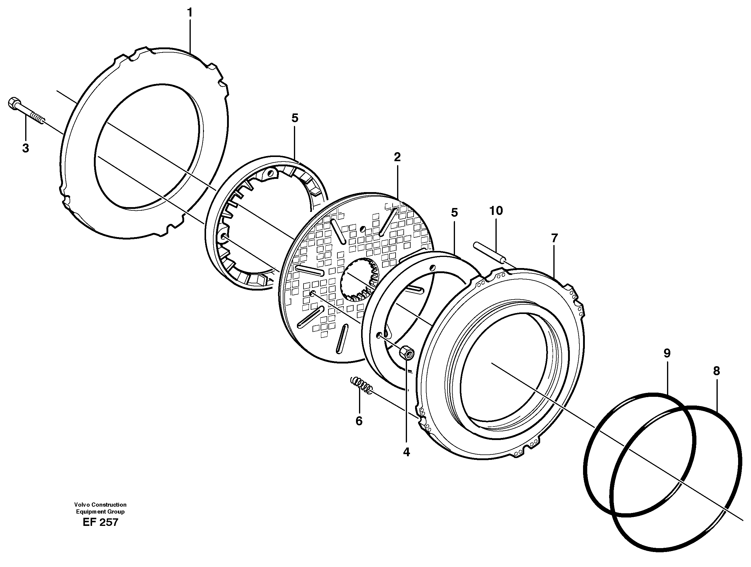 Multi-disc brake, front — volvo parts diagram