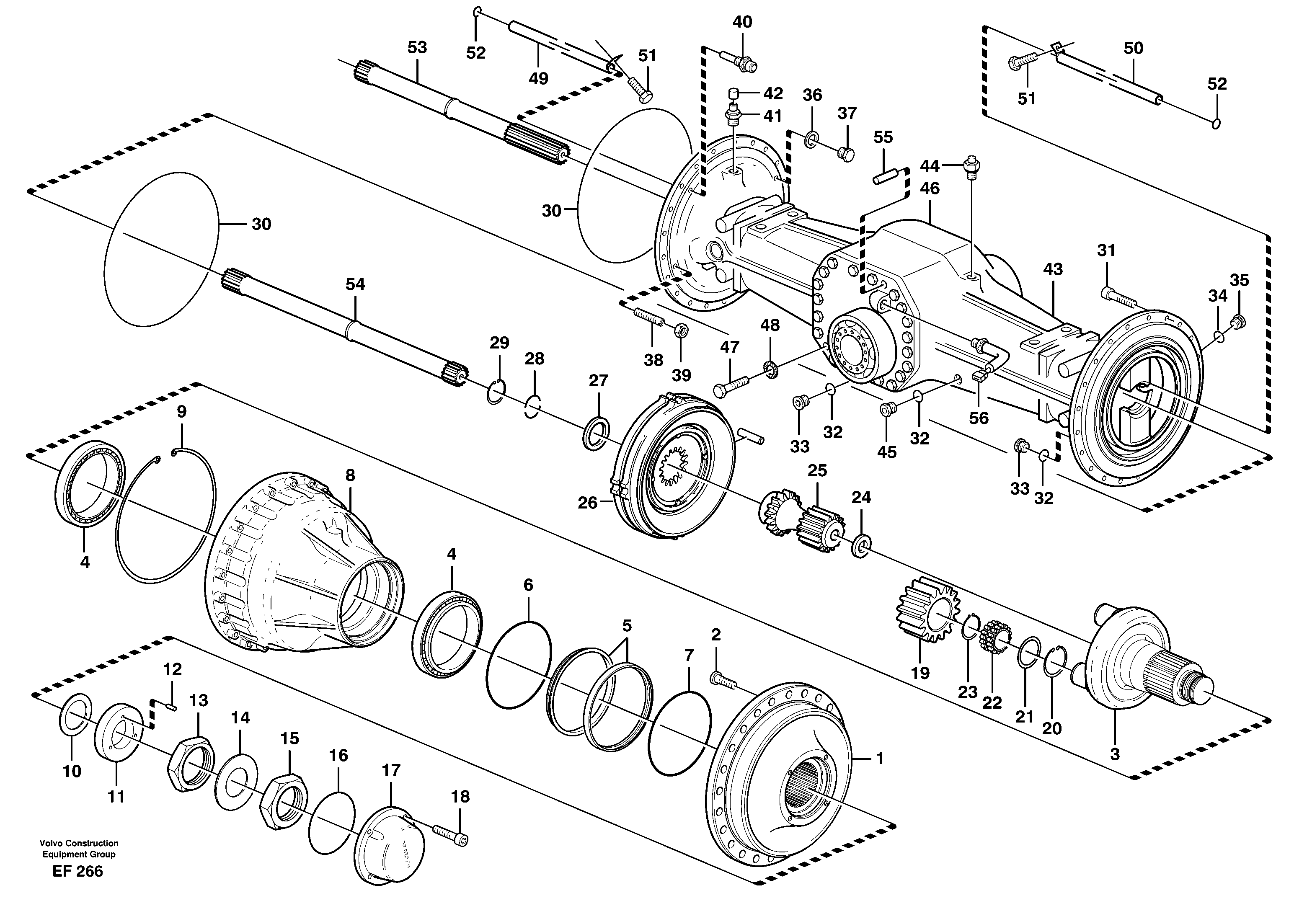 Planetary axle, rear — volvo parts diagram