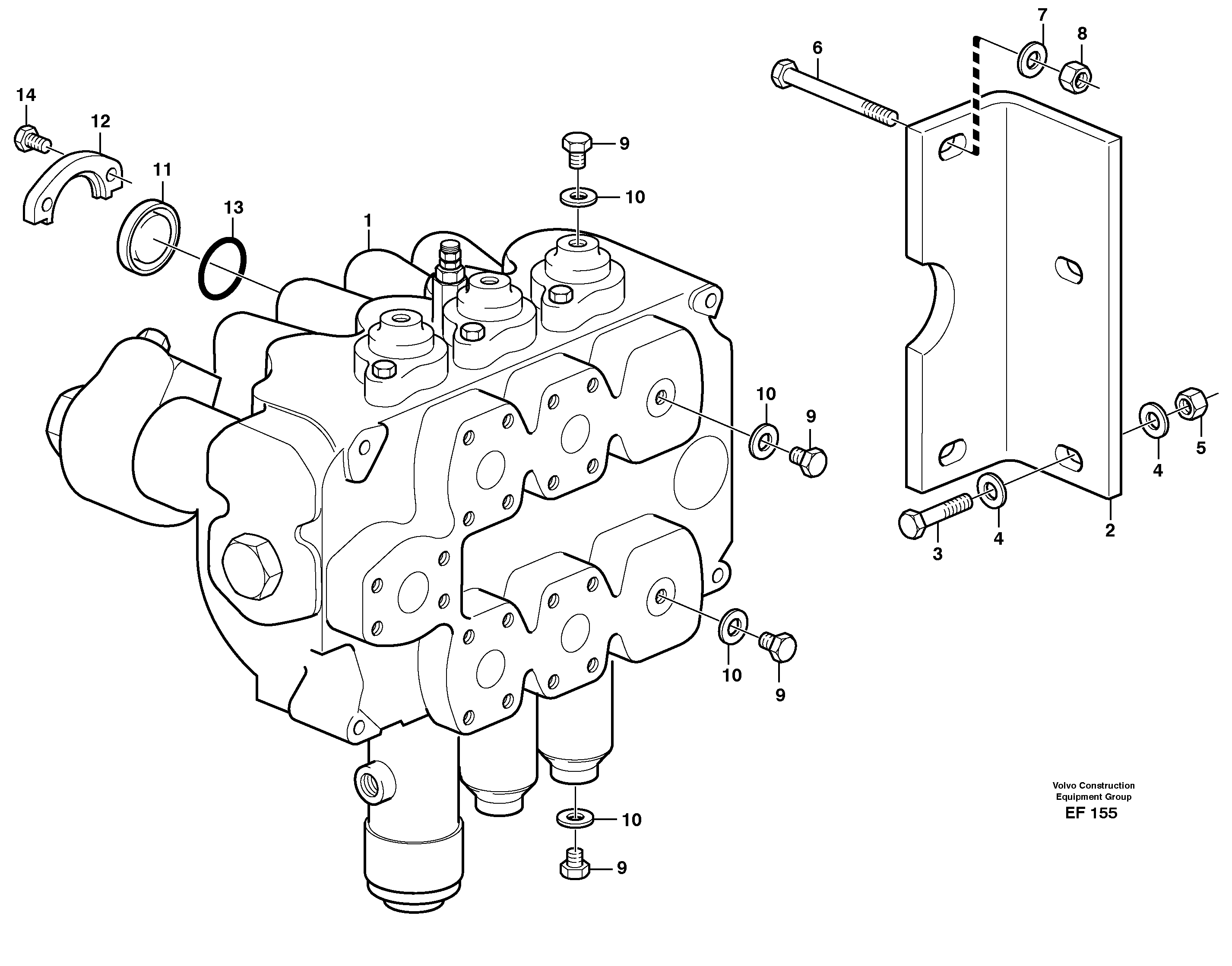 Control valve with fitting parts. — volvo parts diagram