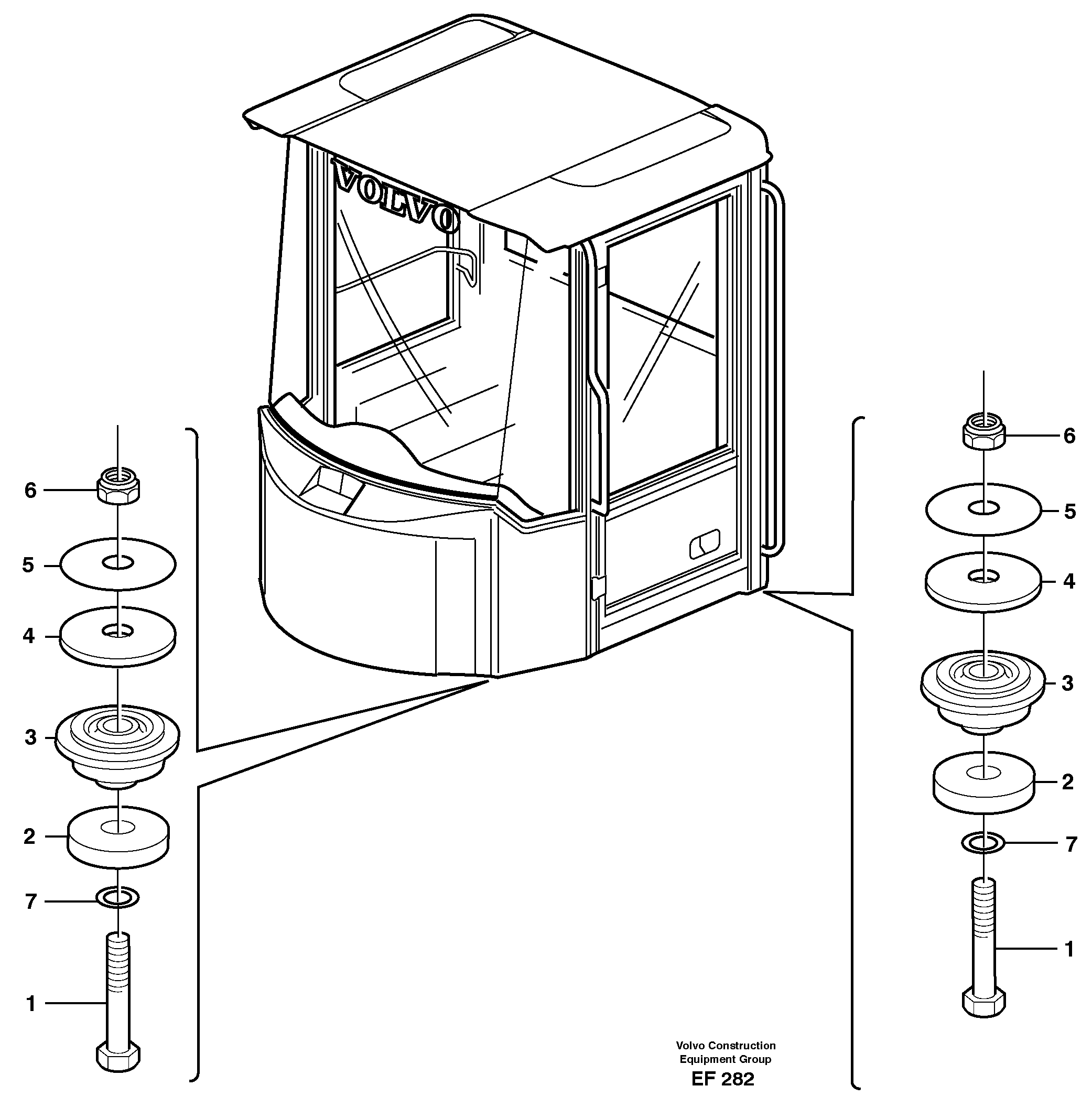 Driver's cab, mounting block — volvo parts diagram