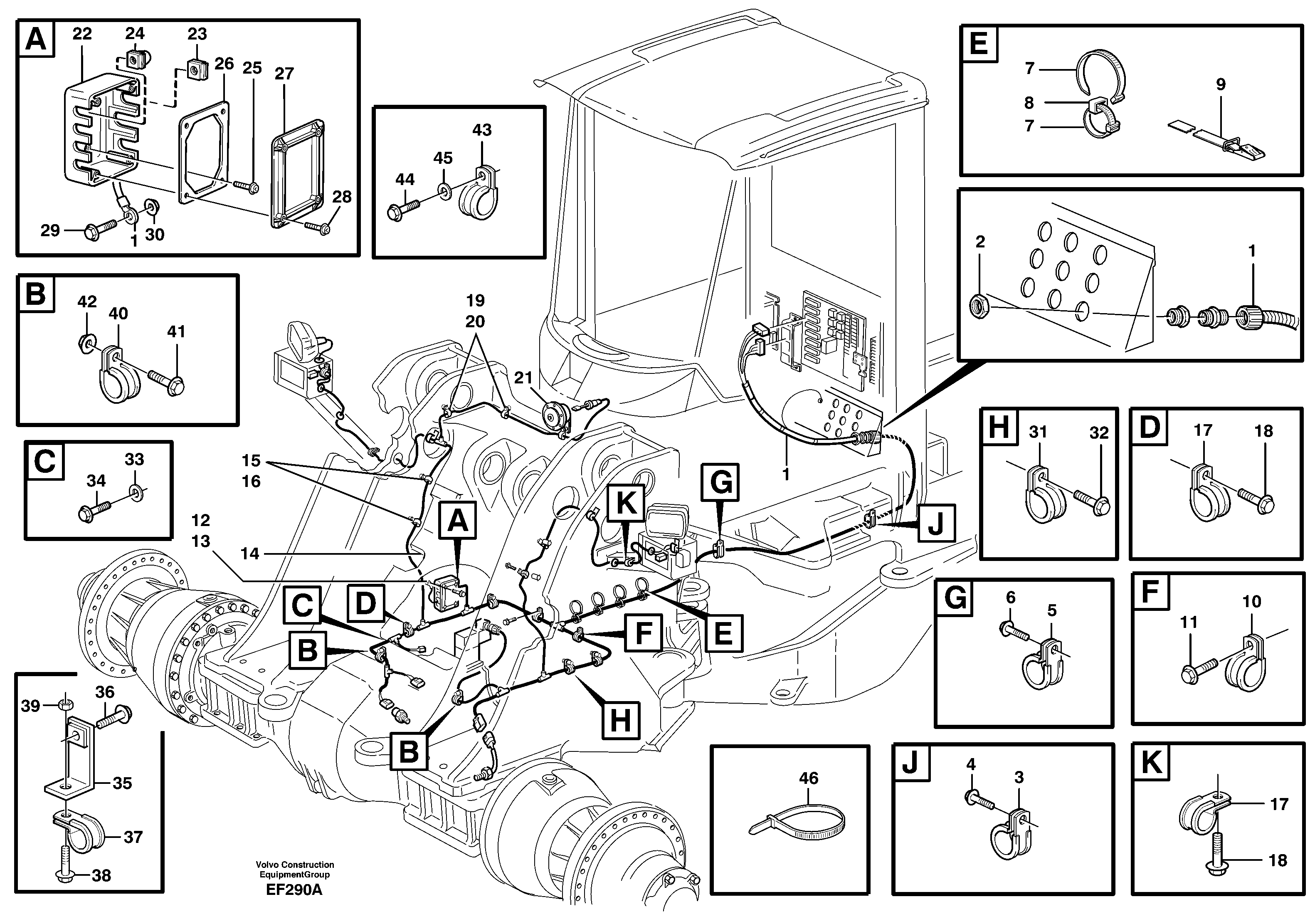 Cable harness, front — volvo parts diagram