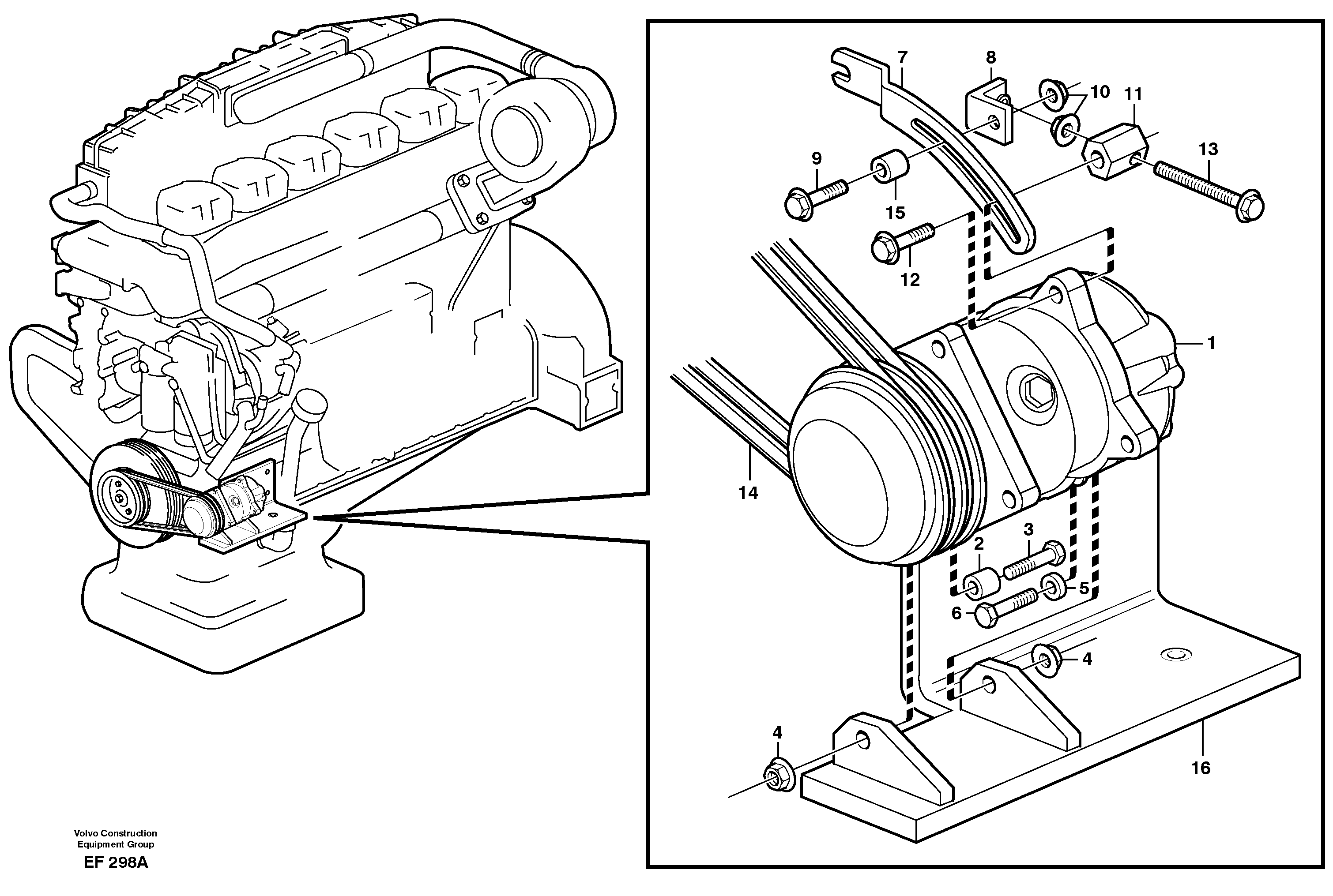 Compressor for cooling agent R134a with fitting parts.  80240, 80241 — volvo parts diagram