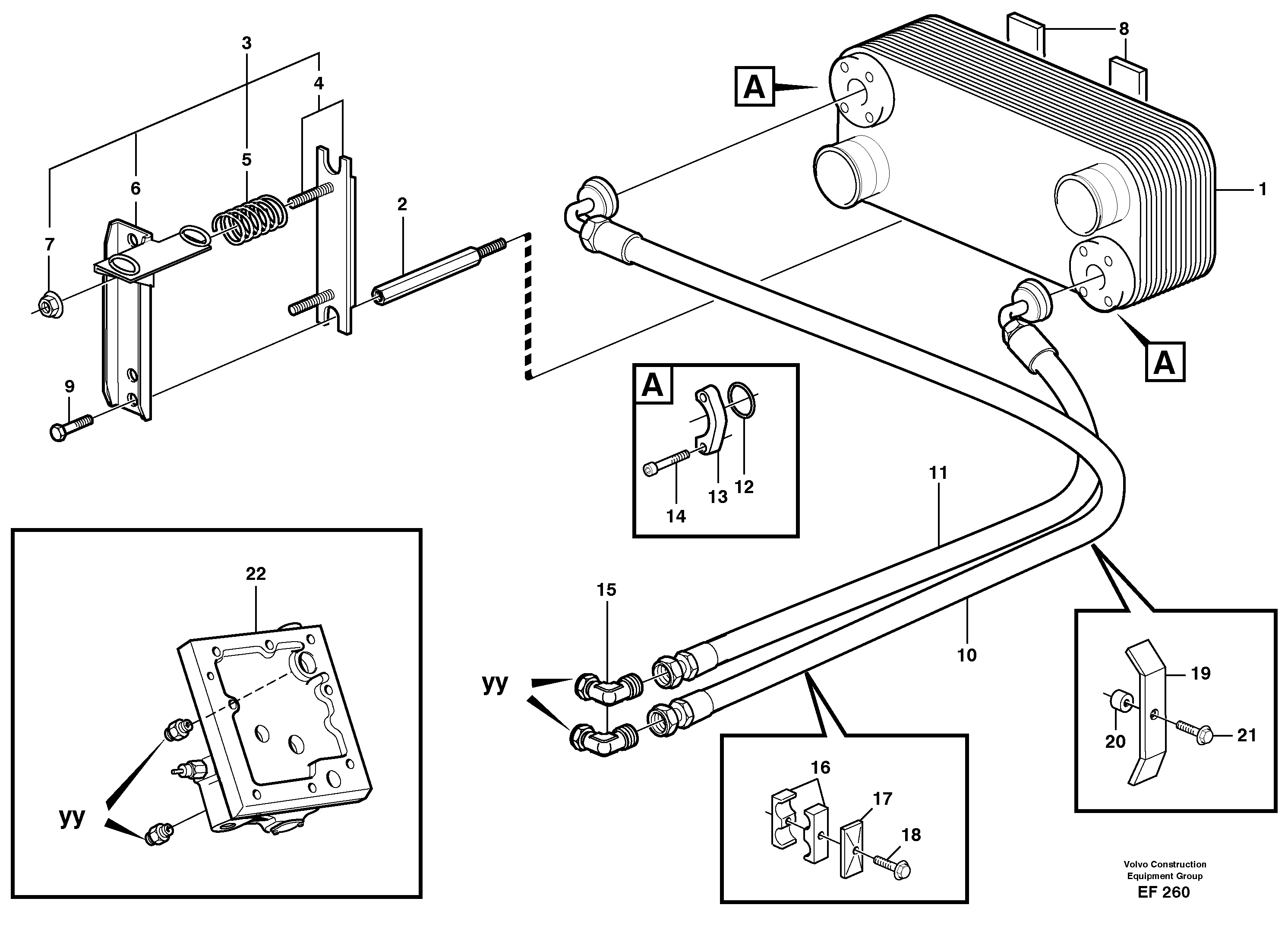 Oil cooler — volvo parts diagram