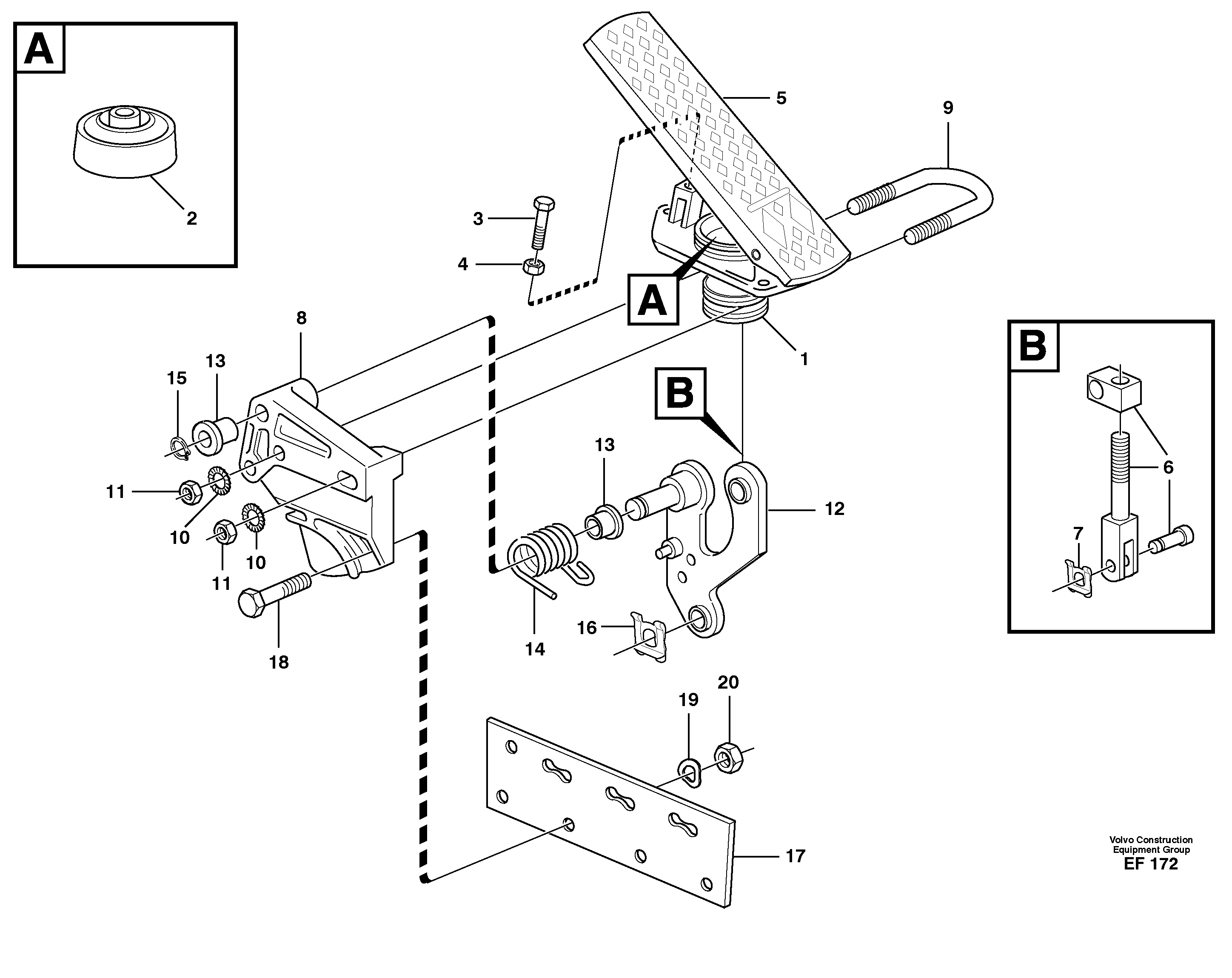 Accelerator pedal — volvo parts diagram