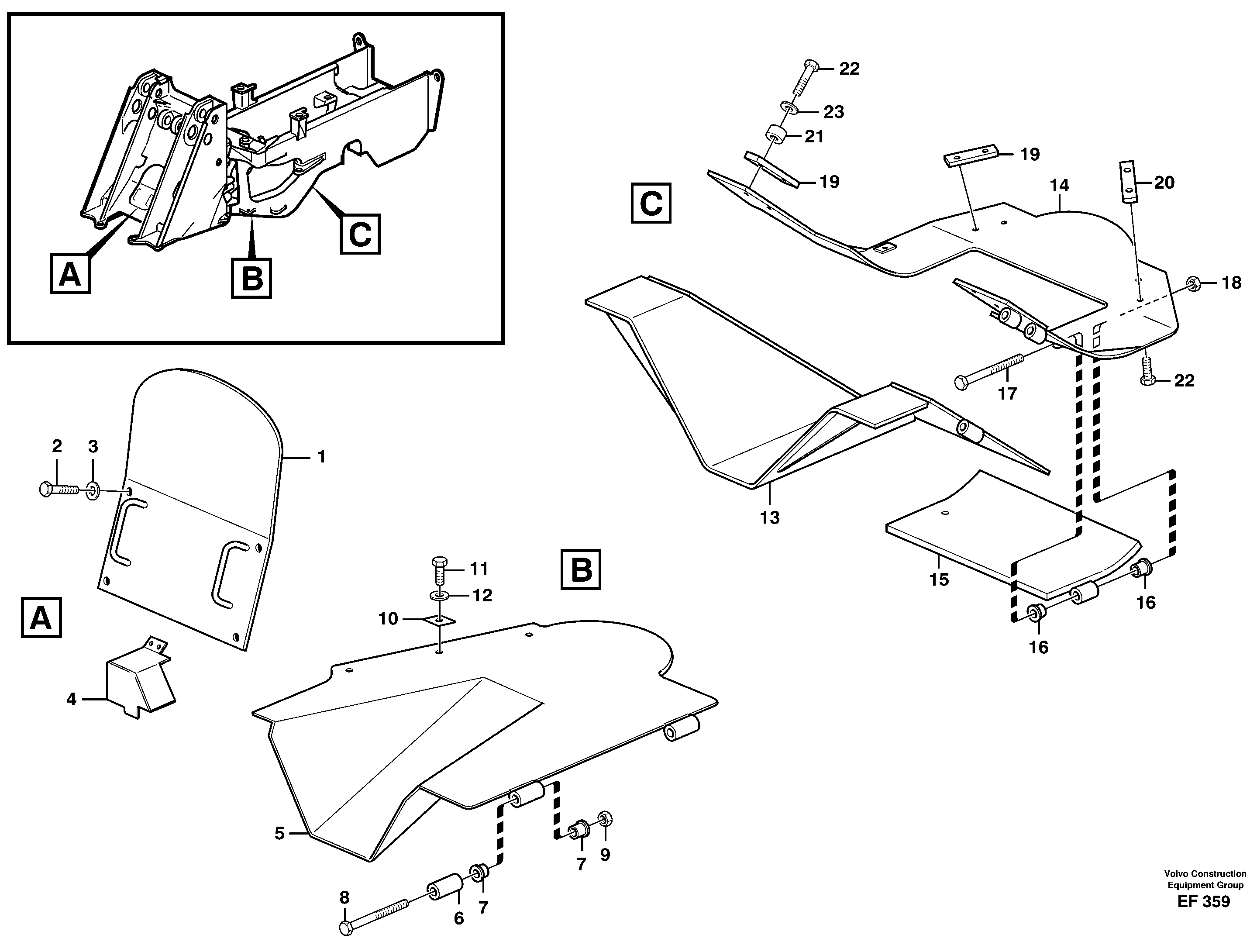 Protecting plates.  92110,  92111,  92114 — volvo parts diagram