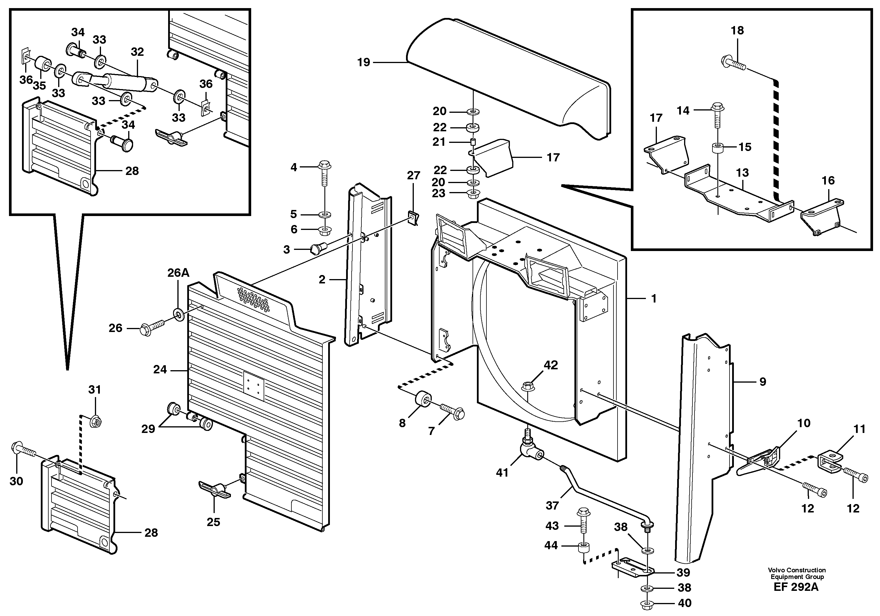 Radiator casing — volvo parts diagram
