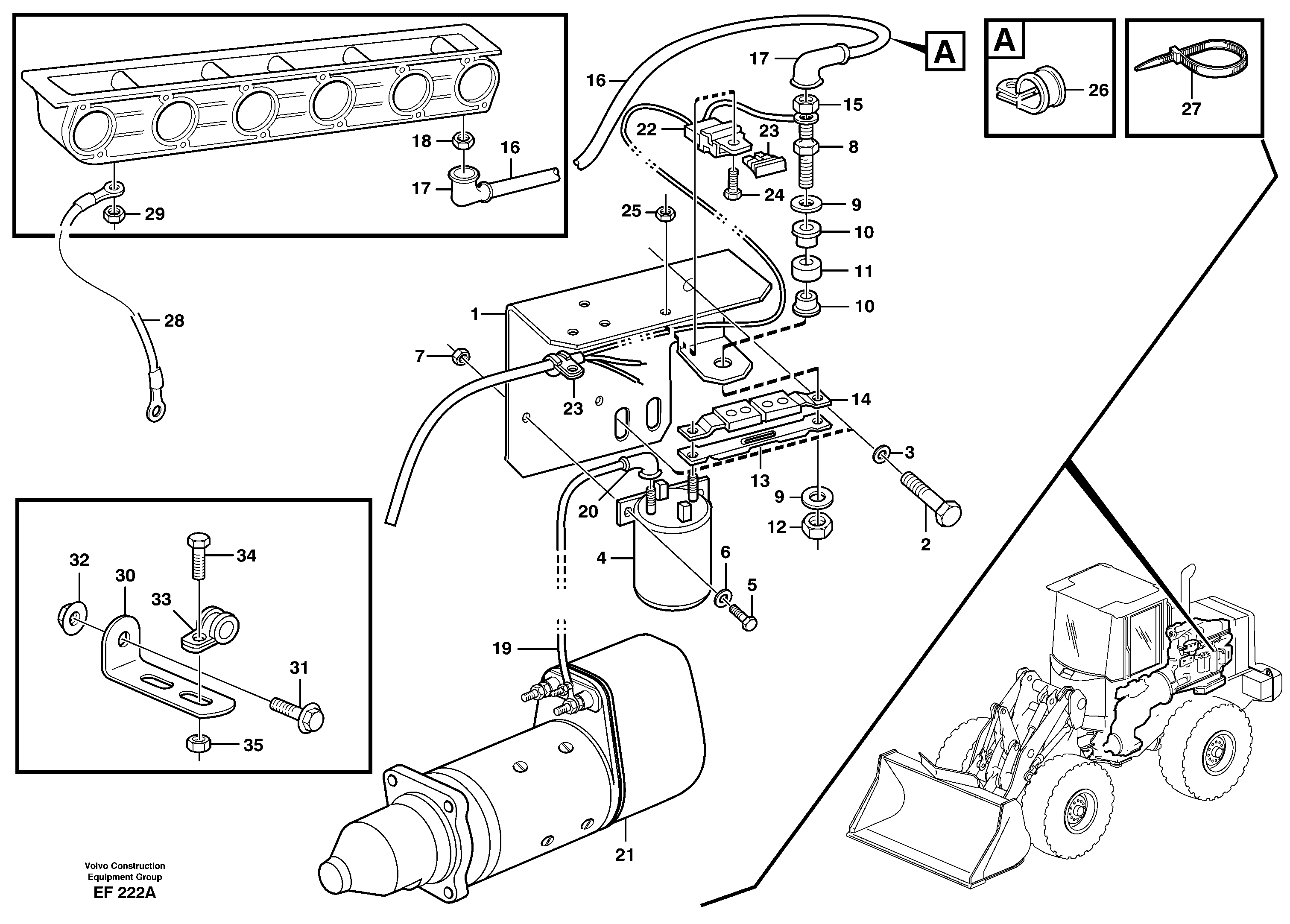 Pre-heater with fitting parts — volvo parts diagram