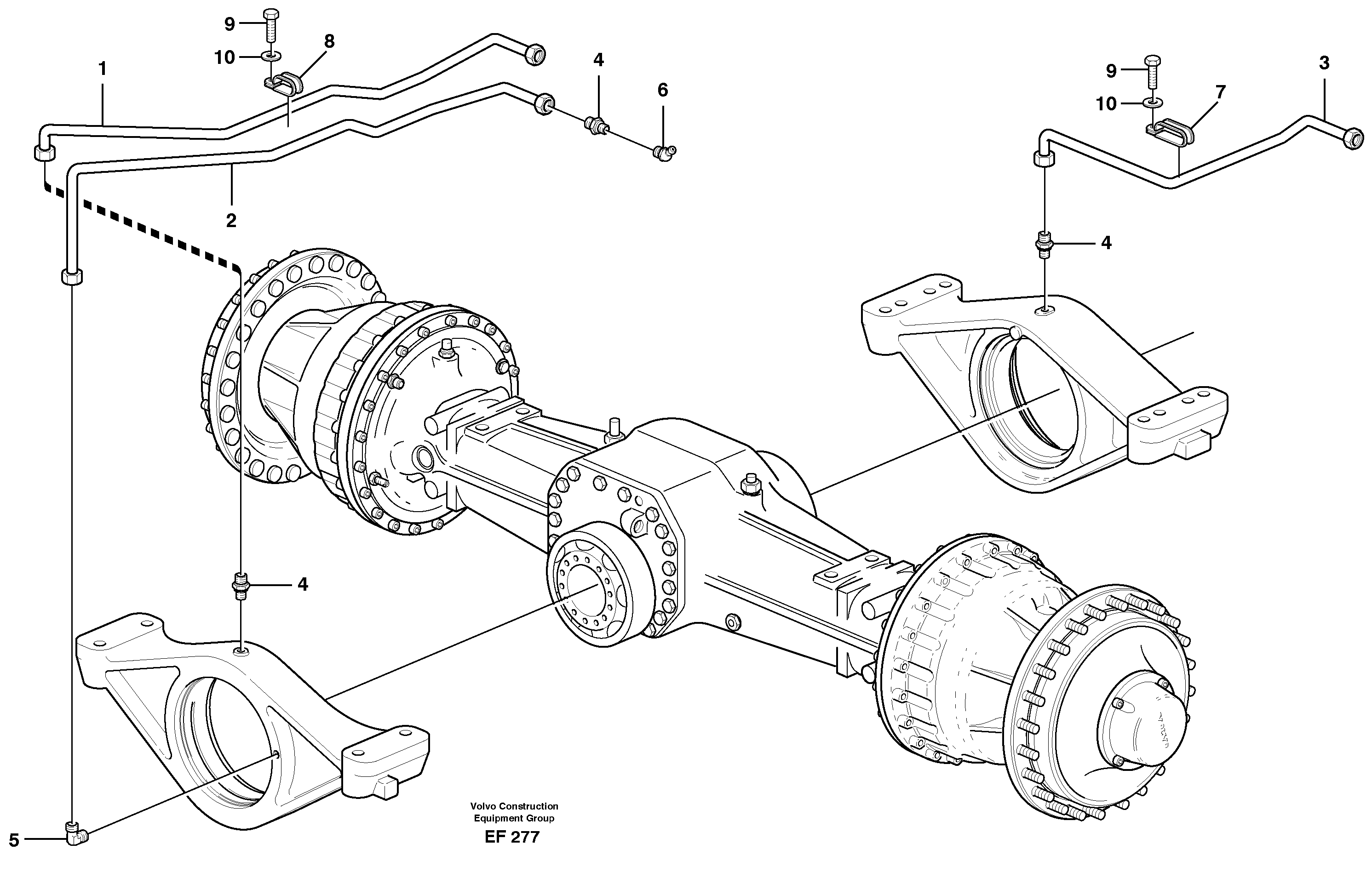 Lubricant lines for planet shaft — volvo parts diagram
