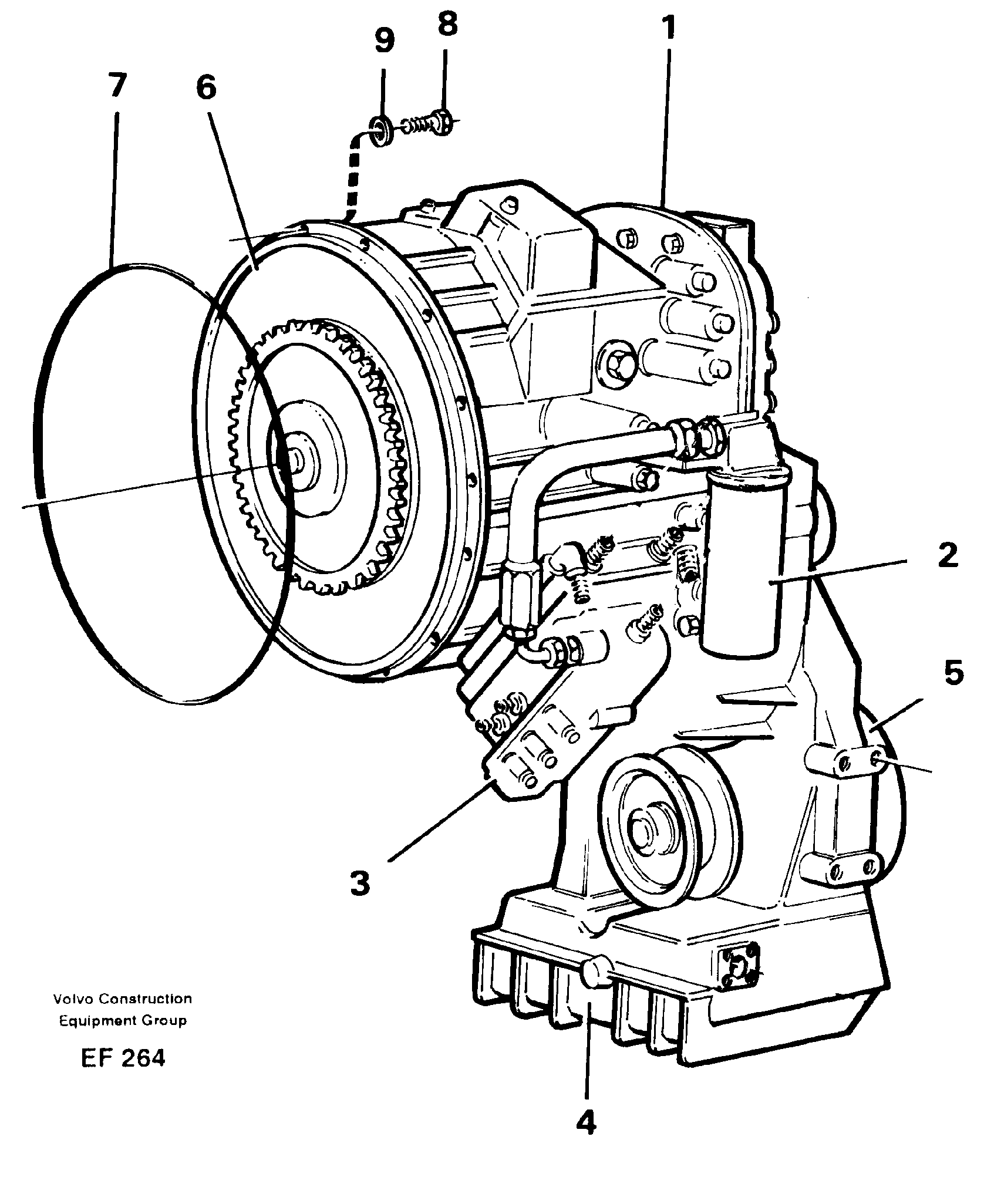 Hydraulic transmission with fitting parts — volvo parts diagram