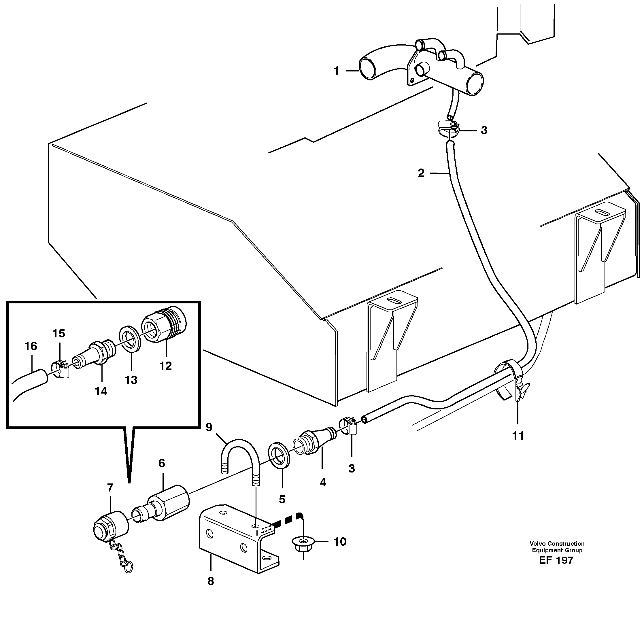 Coolant drainage — volvo parts diagram