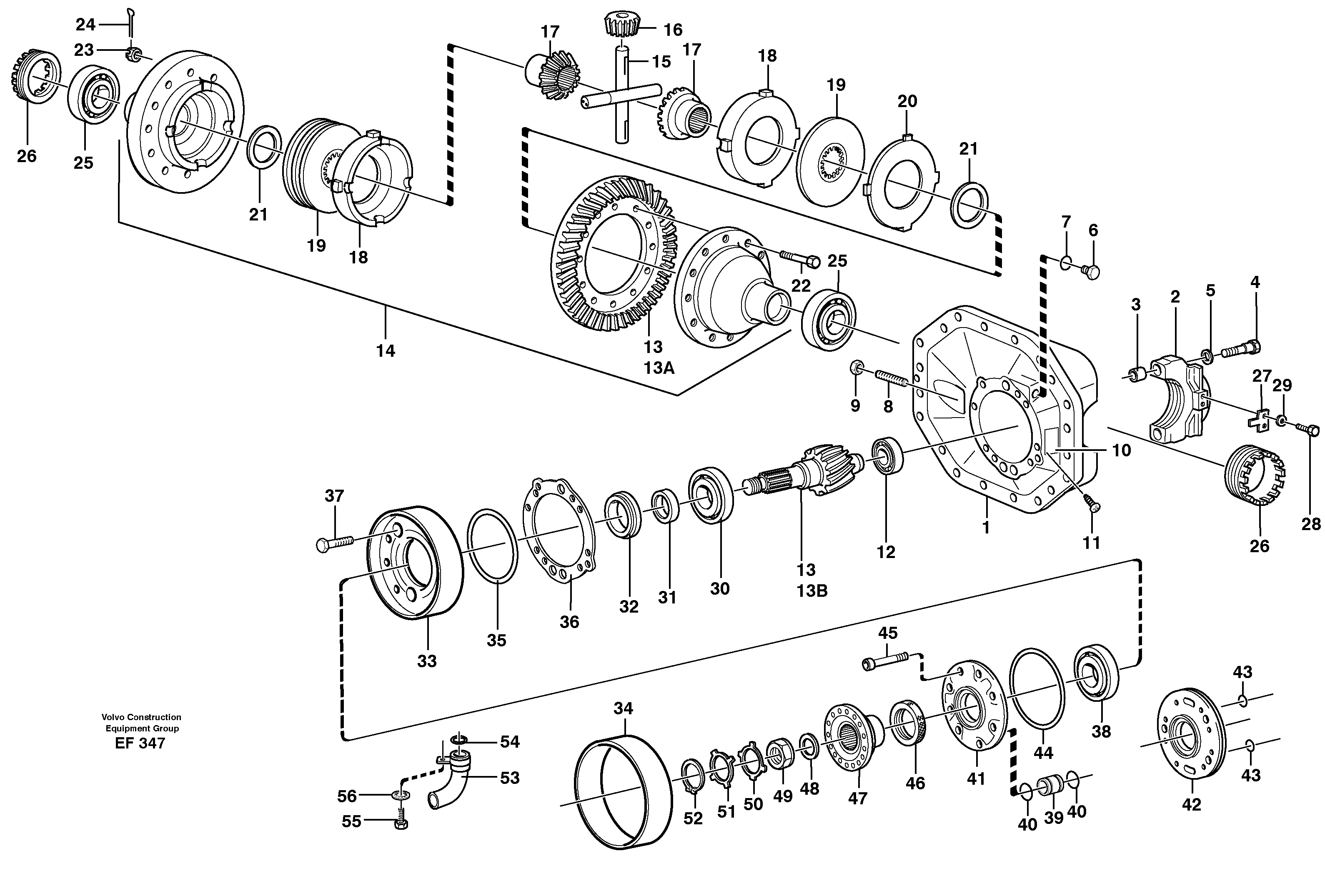 Final drive, rear  23856, 23875 — volvo parts diagram