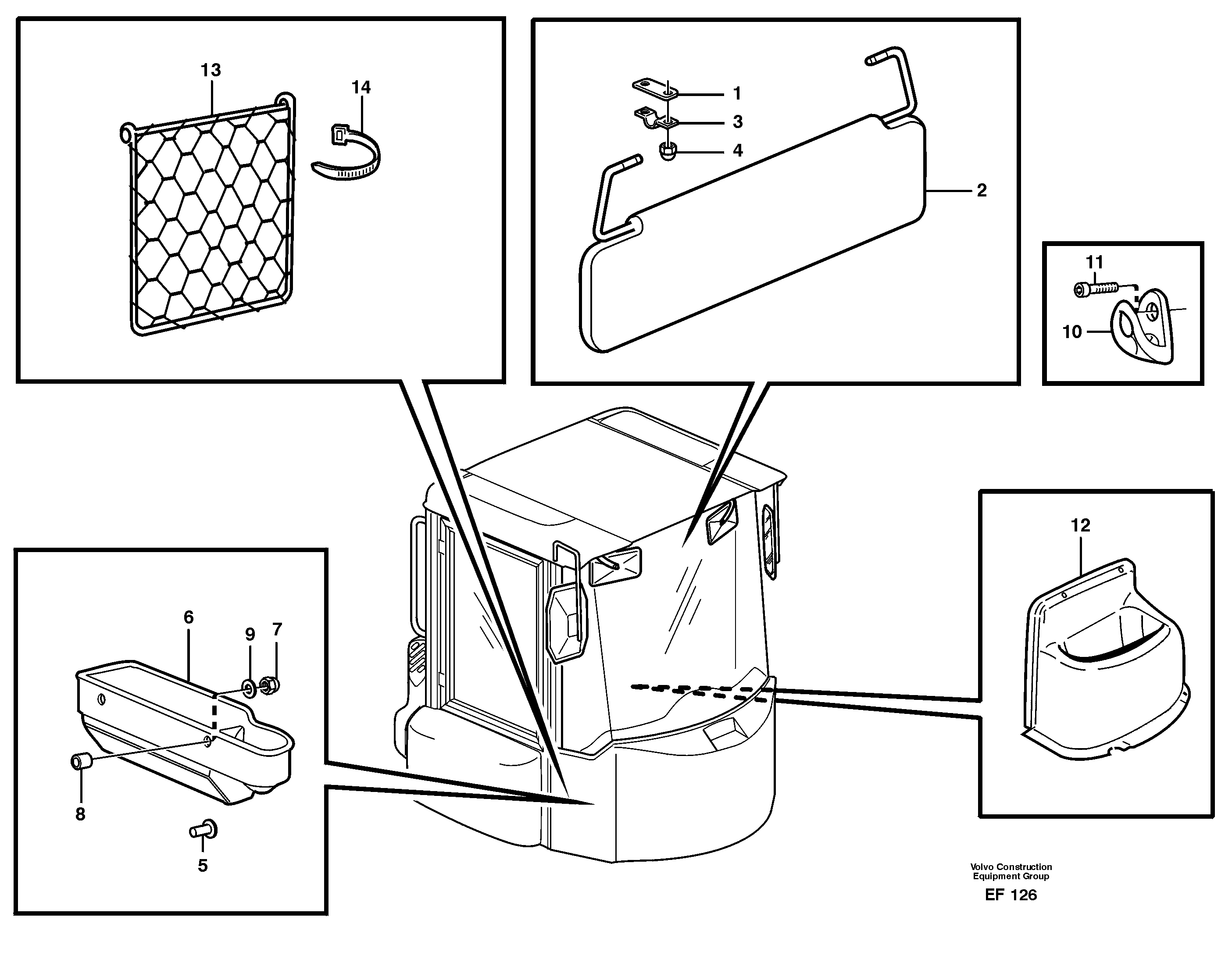 Interior components — volvo parts diagram