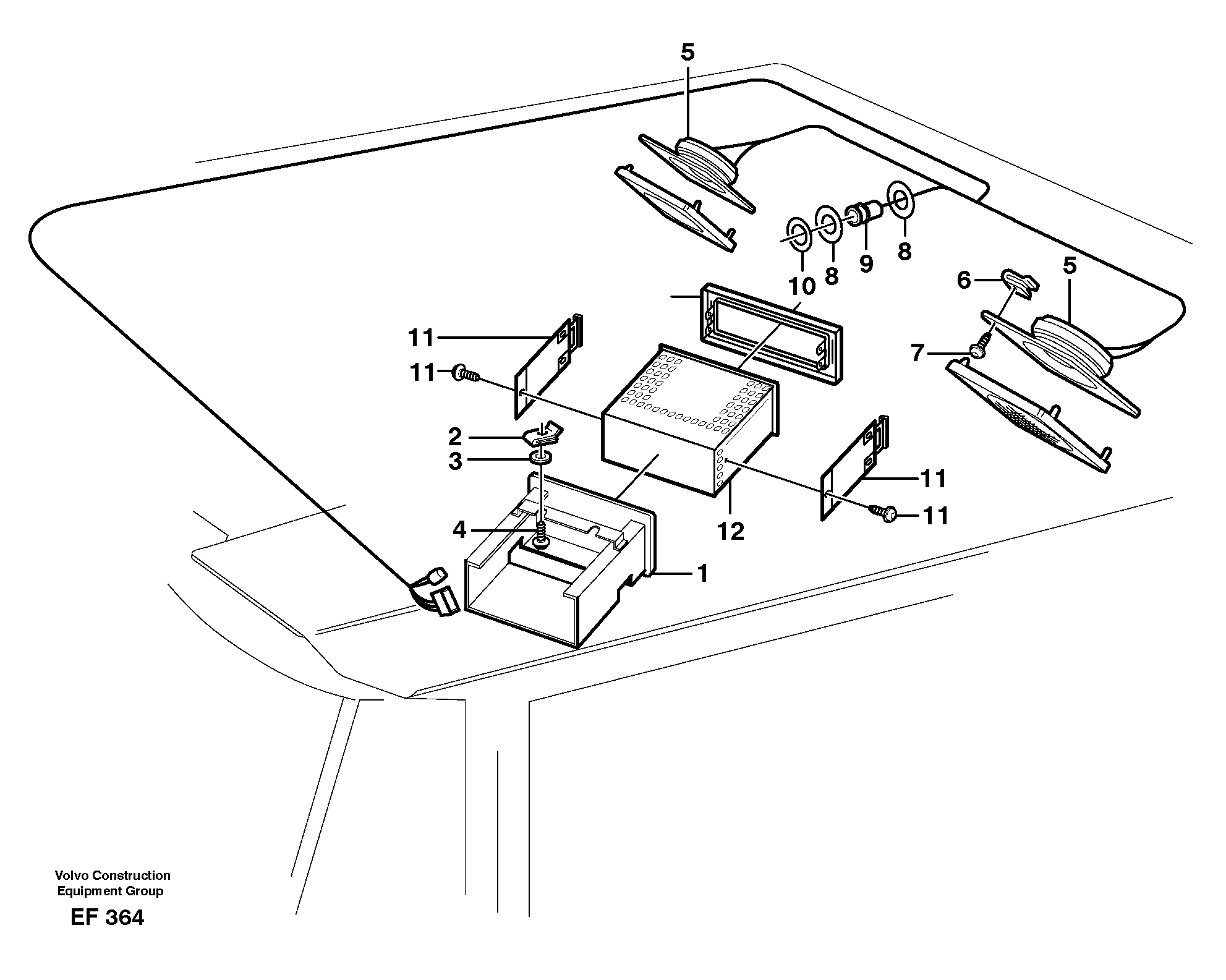 Radio bracket.  80518, 80390 — volvo parts diagram
