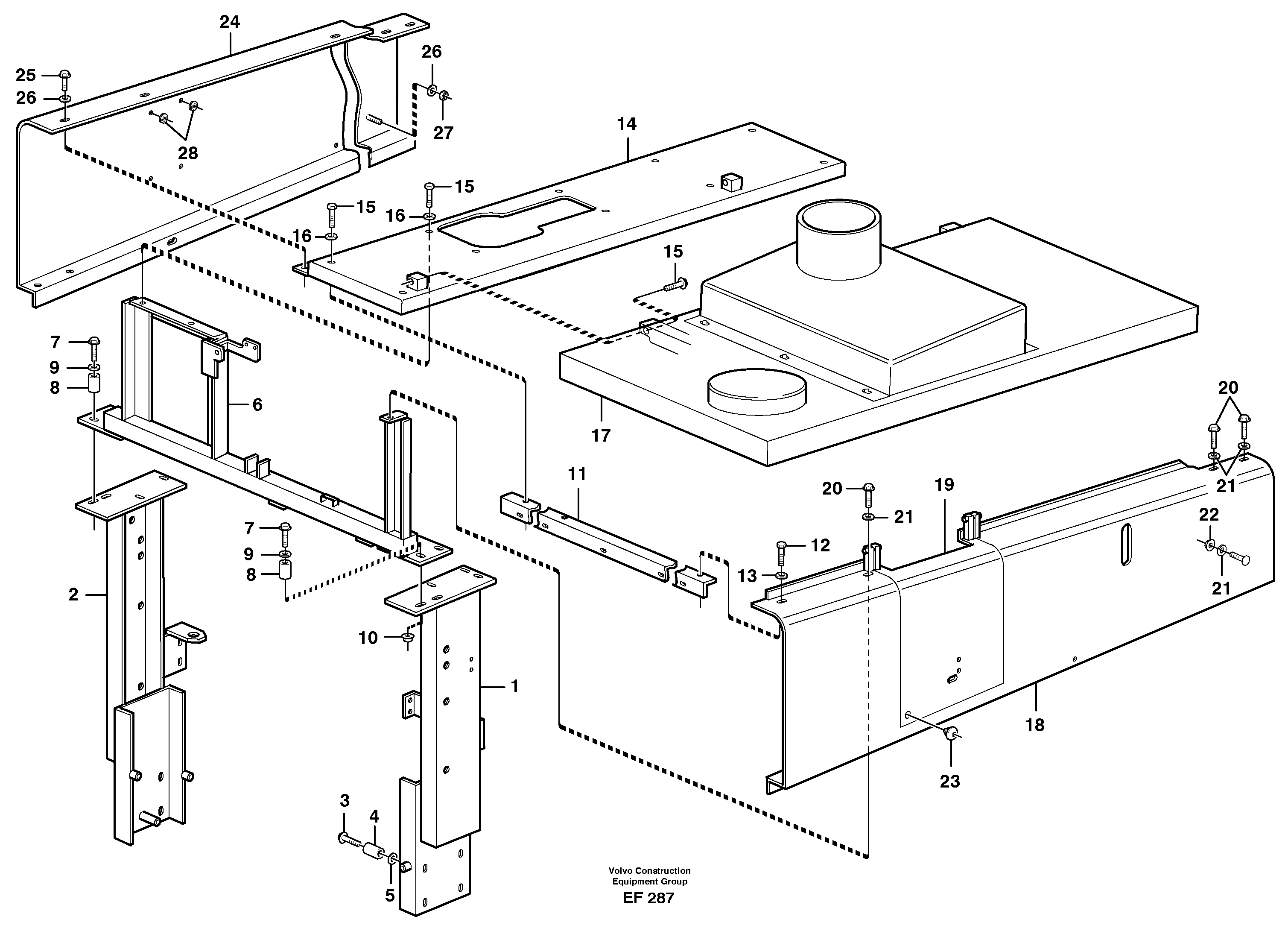 Engine hood — volvo parts diagram