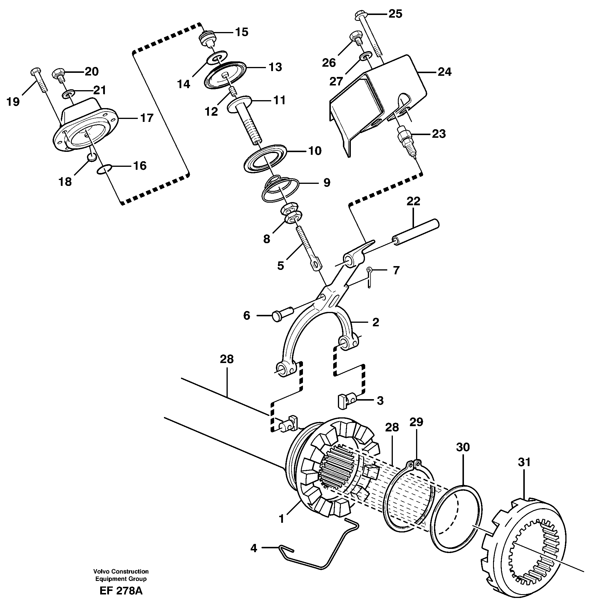 Differential lock  23840 AX - 12906, 23851 AX - 10550, 23857 AX E PROD — volvo parts diagram