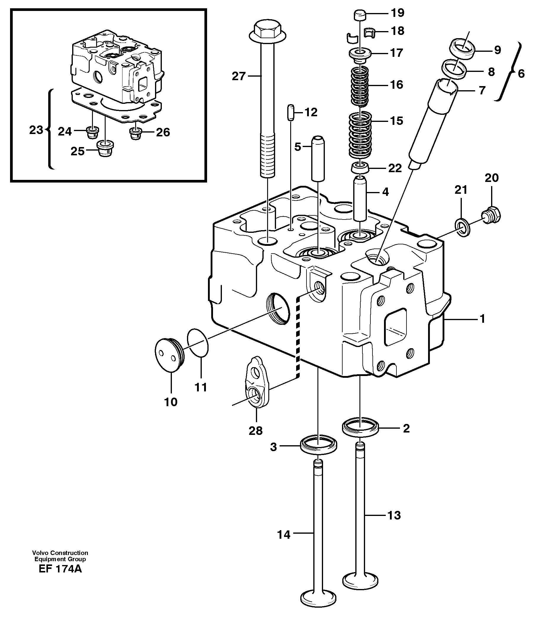 Cylinder head — volvo parts diagram
