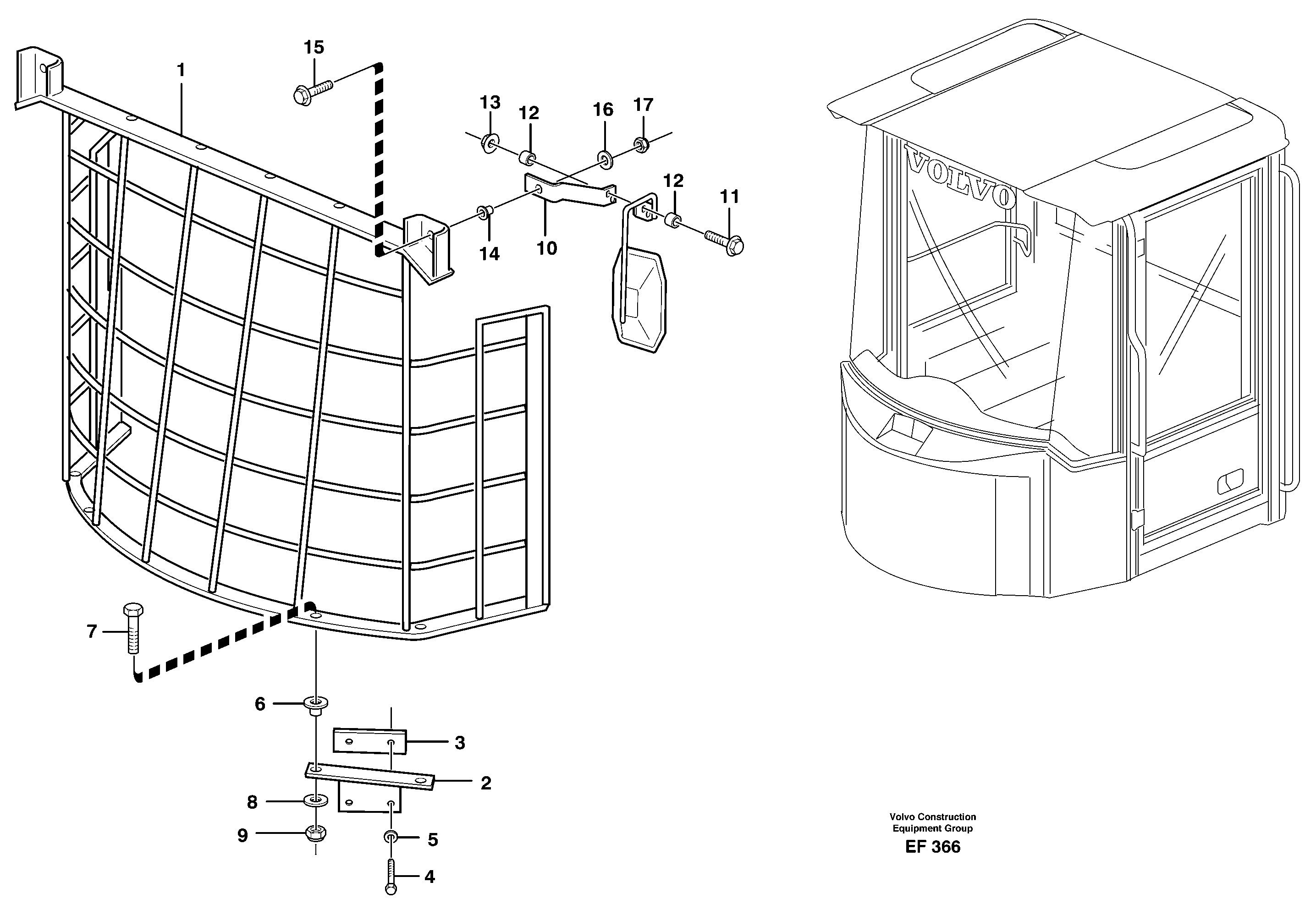 Windshild guard for windshield.  80143 — volvo parts diagram