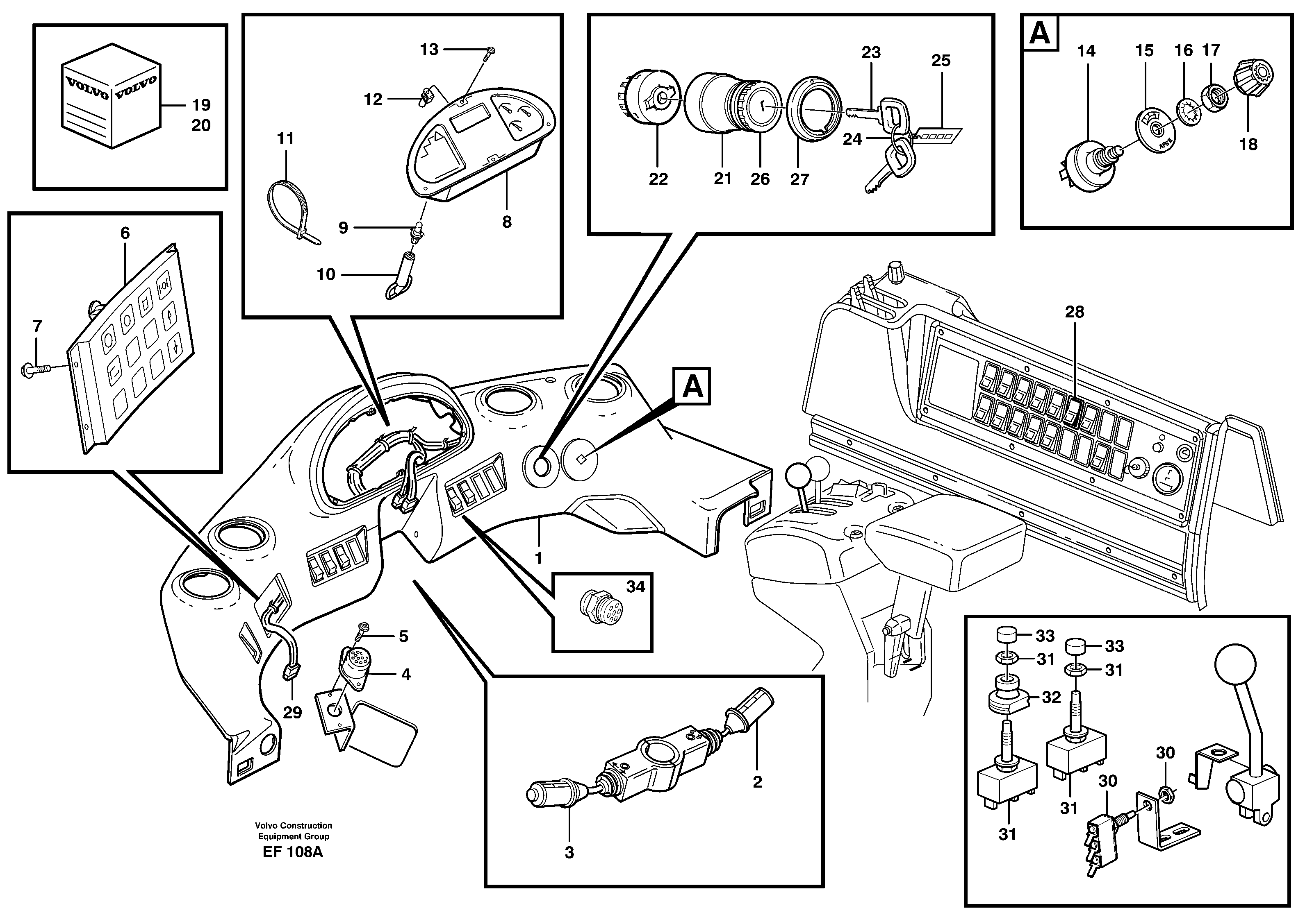 Instrument panel — volvo parts diagram