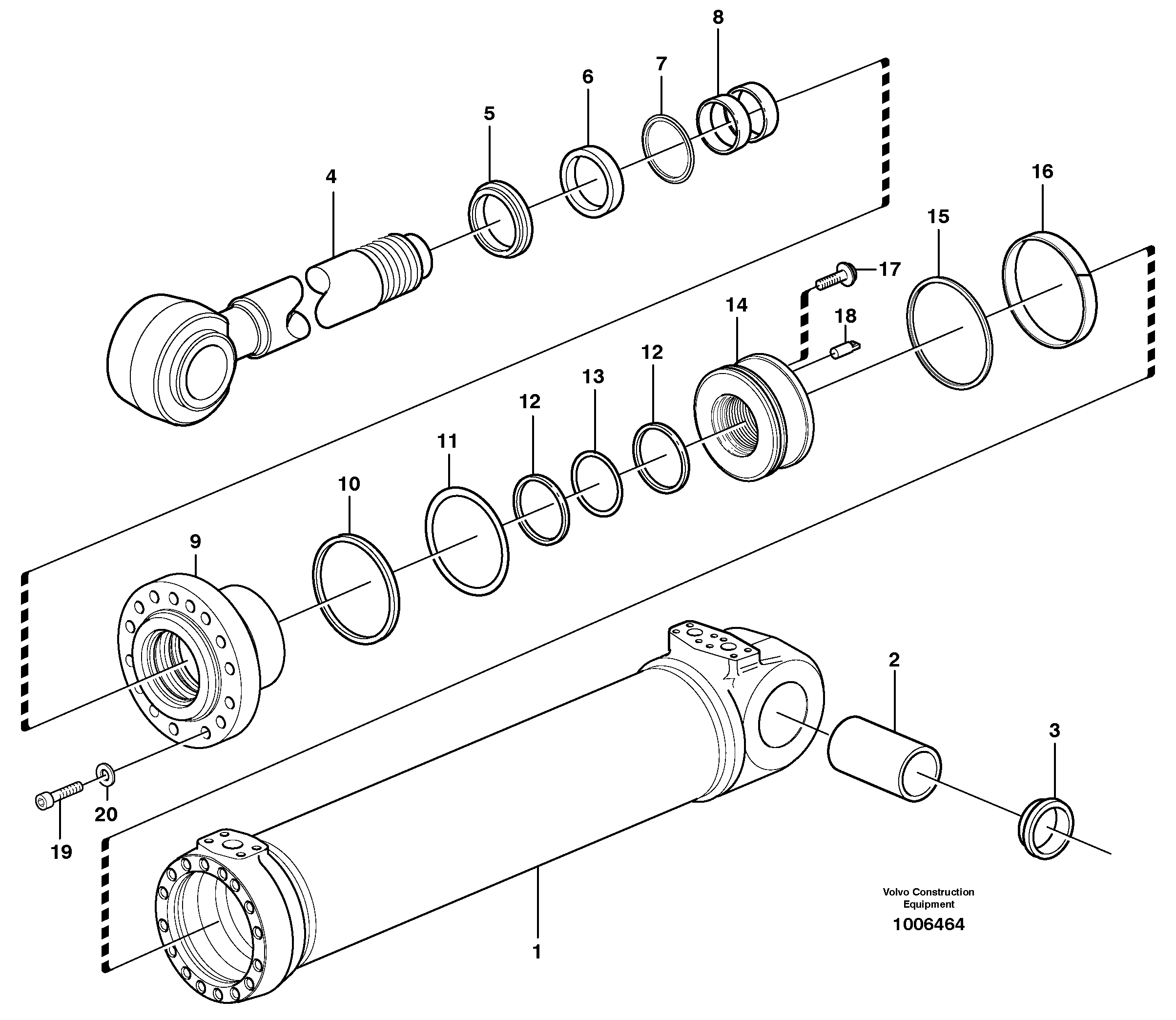 Hydraulic cylinder, tilting  94575 — volvo parts diagram