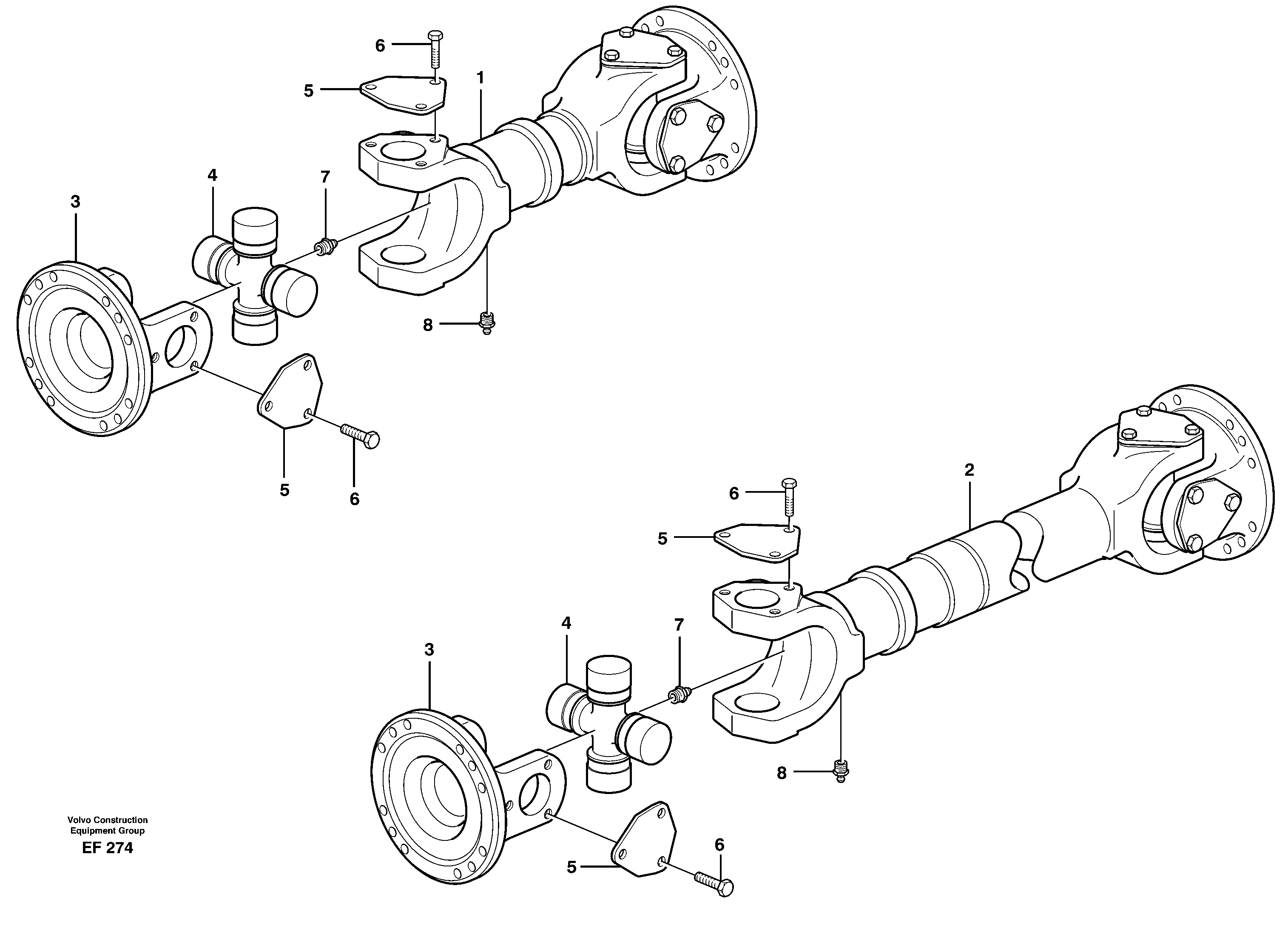 Propeller shaft — volvo parts diagram
