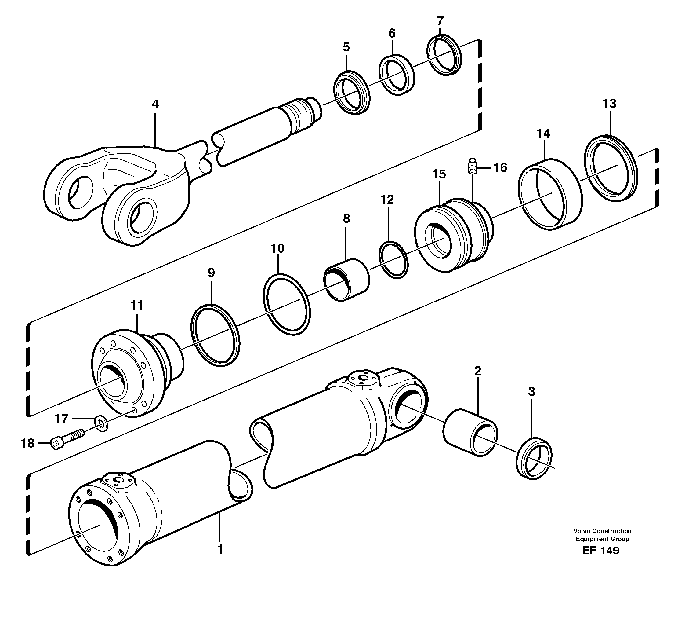Hydraulic cylinder, lifting — volvo parts diagram