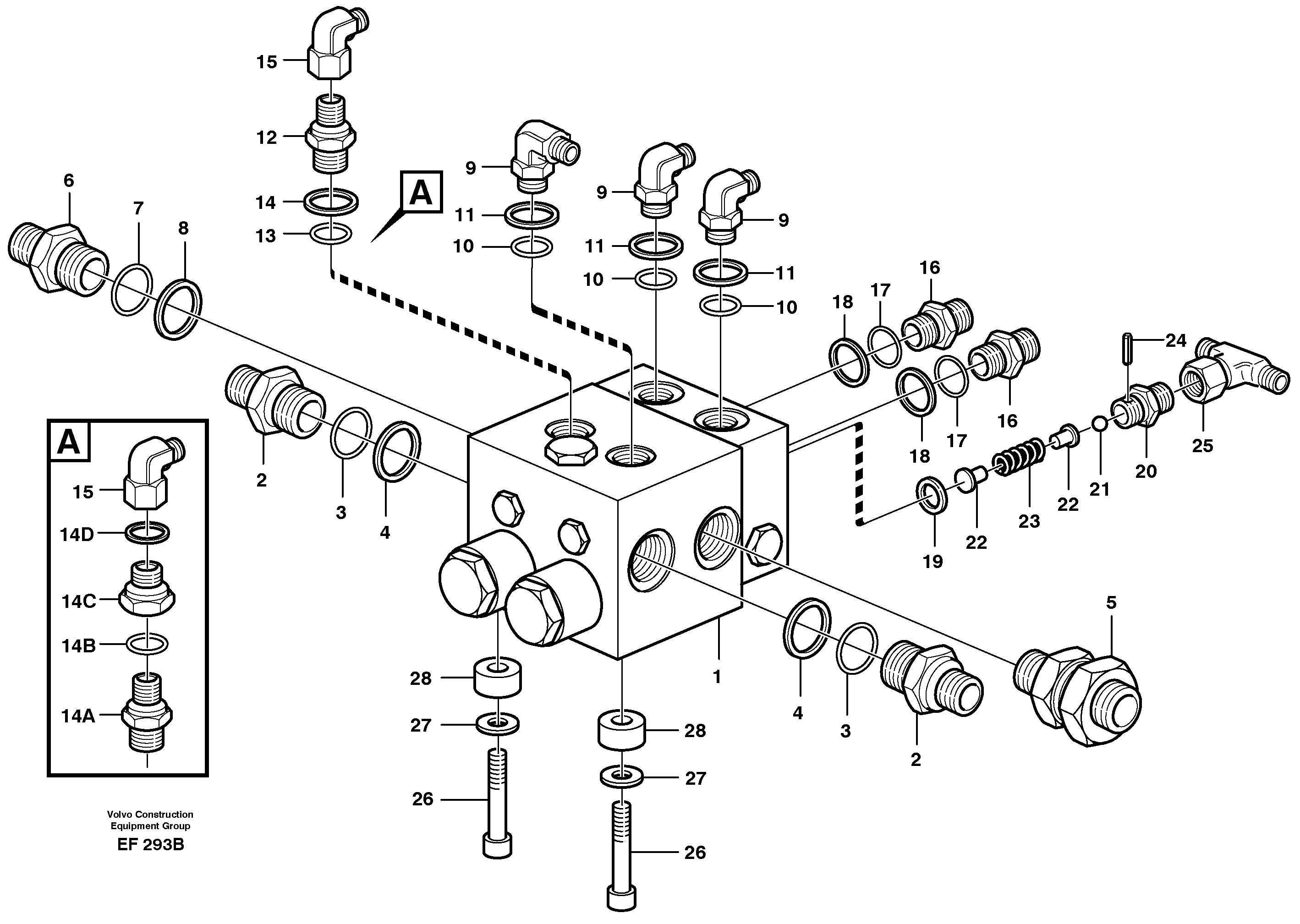 Shift valve with fitting parts — volvo parts diagram