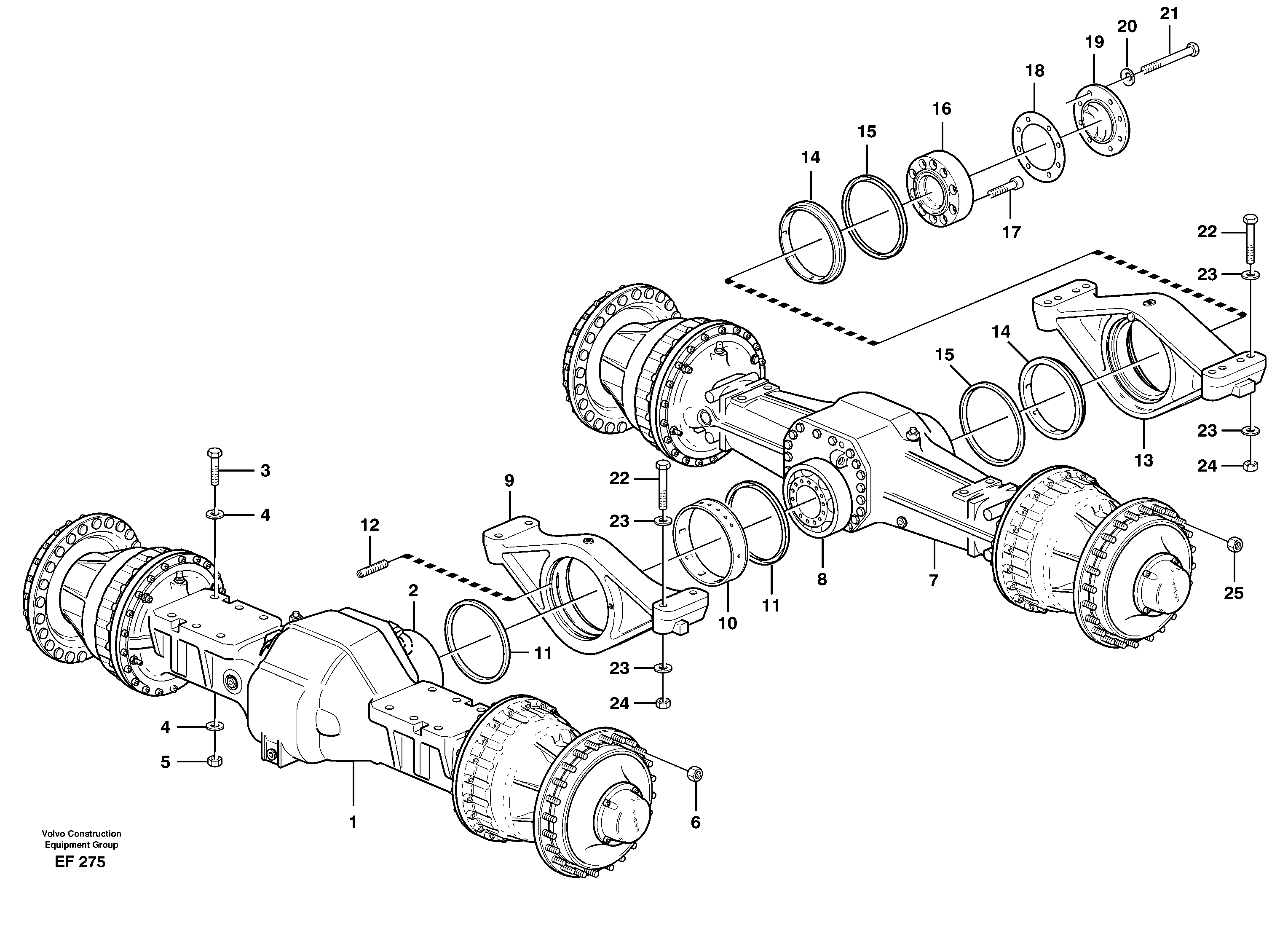 Planet axles with fitting parts — volvo parts diagram