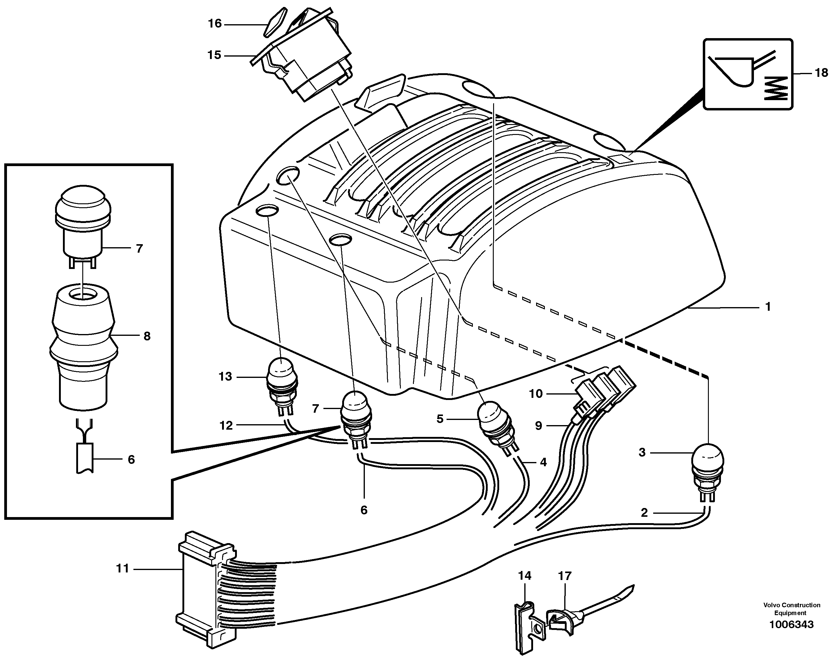 Cable harnesses, servo valve.  80315,  80316 — volvo parts diagram