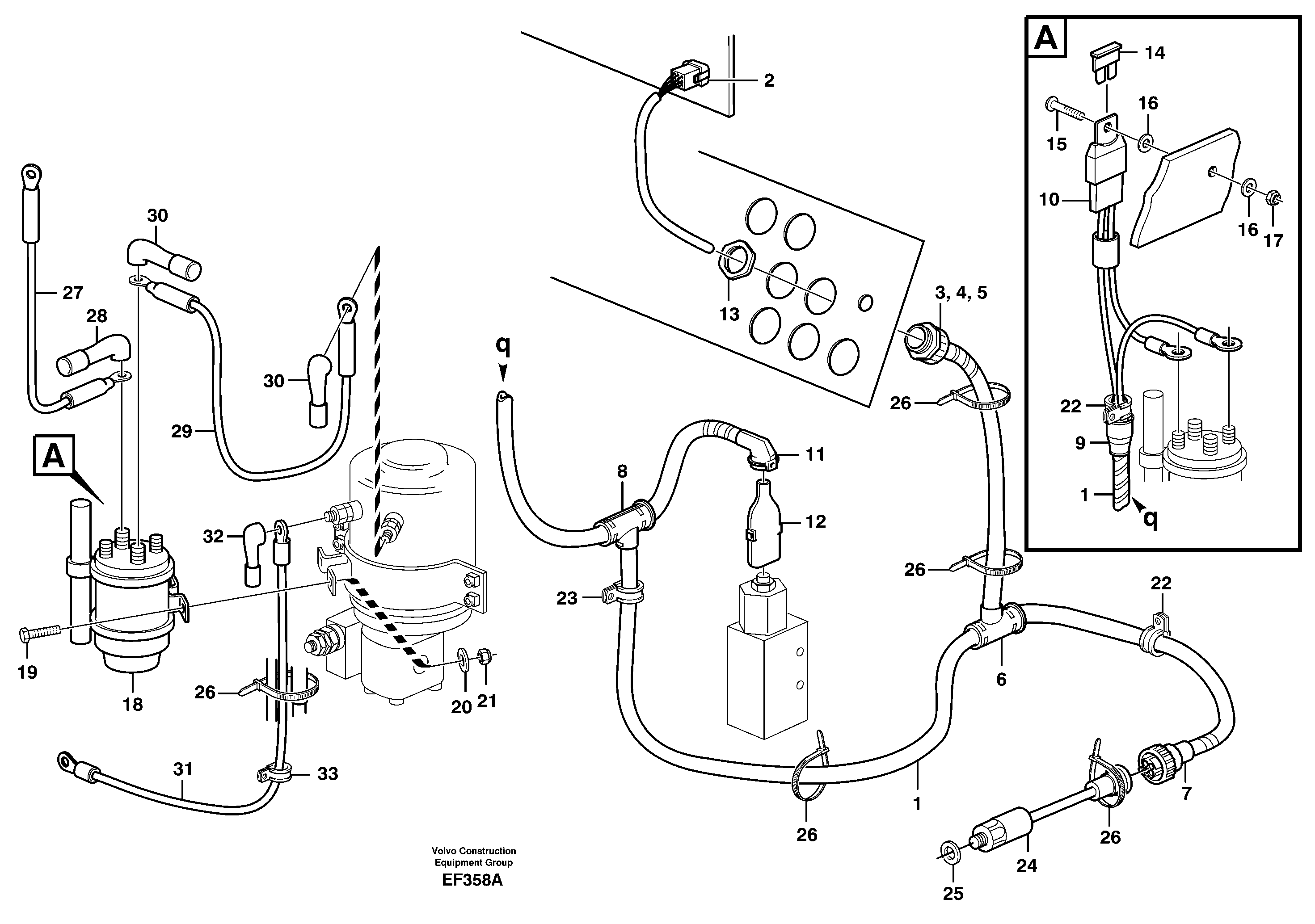 Cable harness, secondary steering system.  80239 — volvo parts diagram